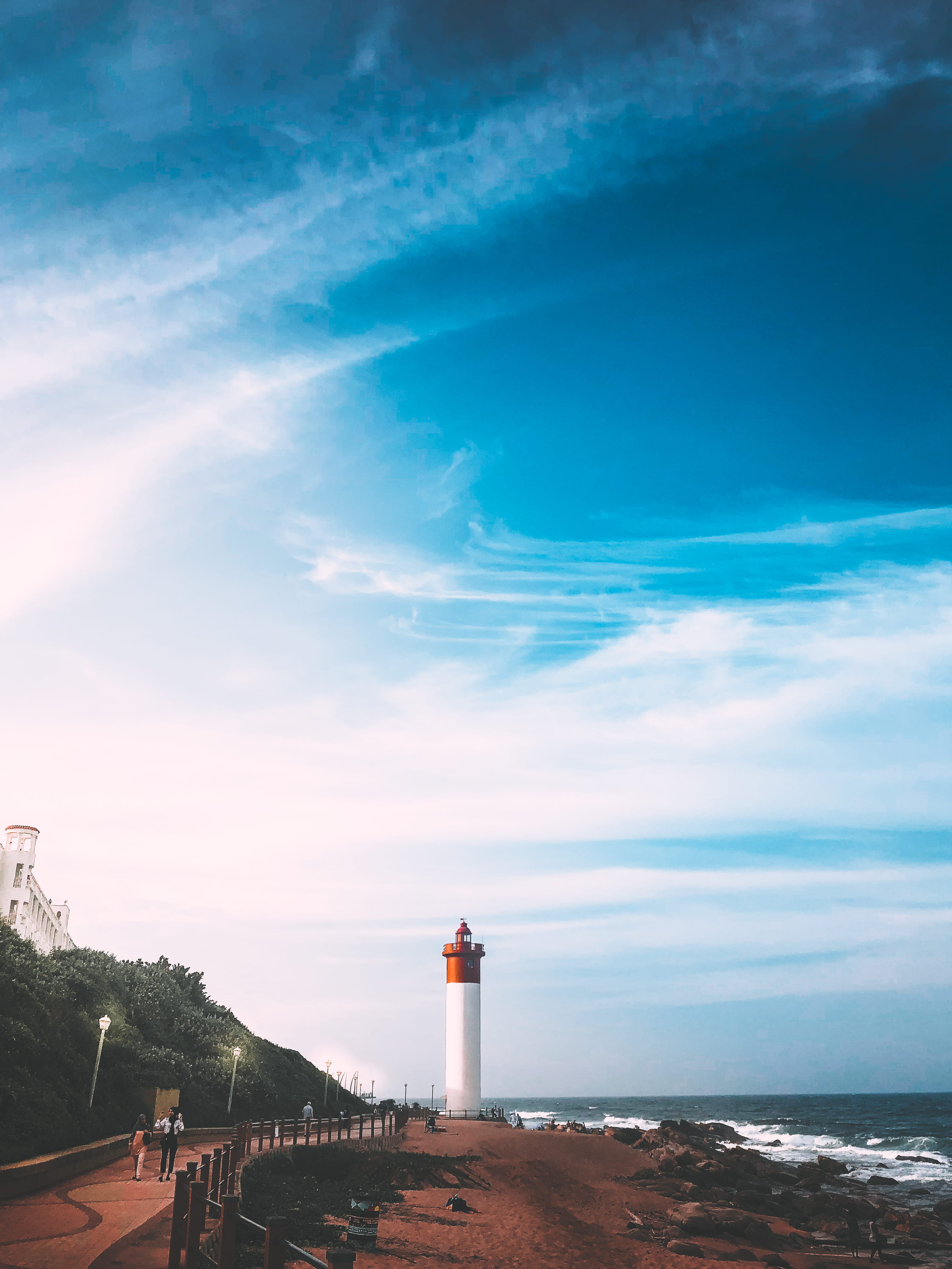 clouds, protection, building, built structure, nature, beauty in nature, beacon, person, lifestyle, scenics - nature, horizon over water, beautiful, architecture, Phone HD Wallpaper