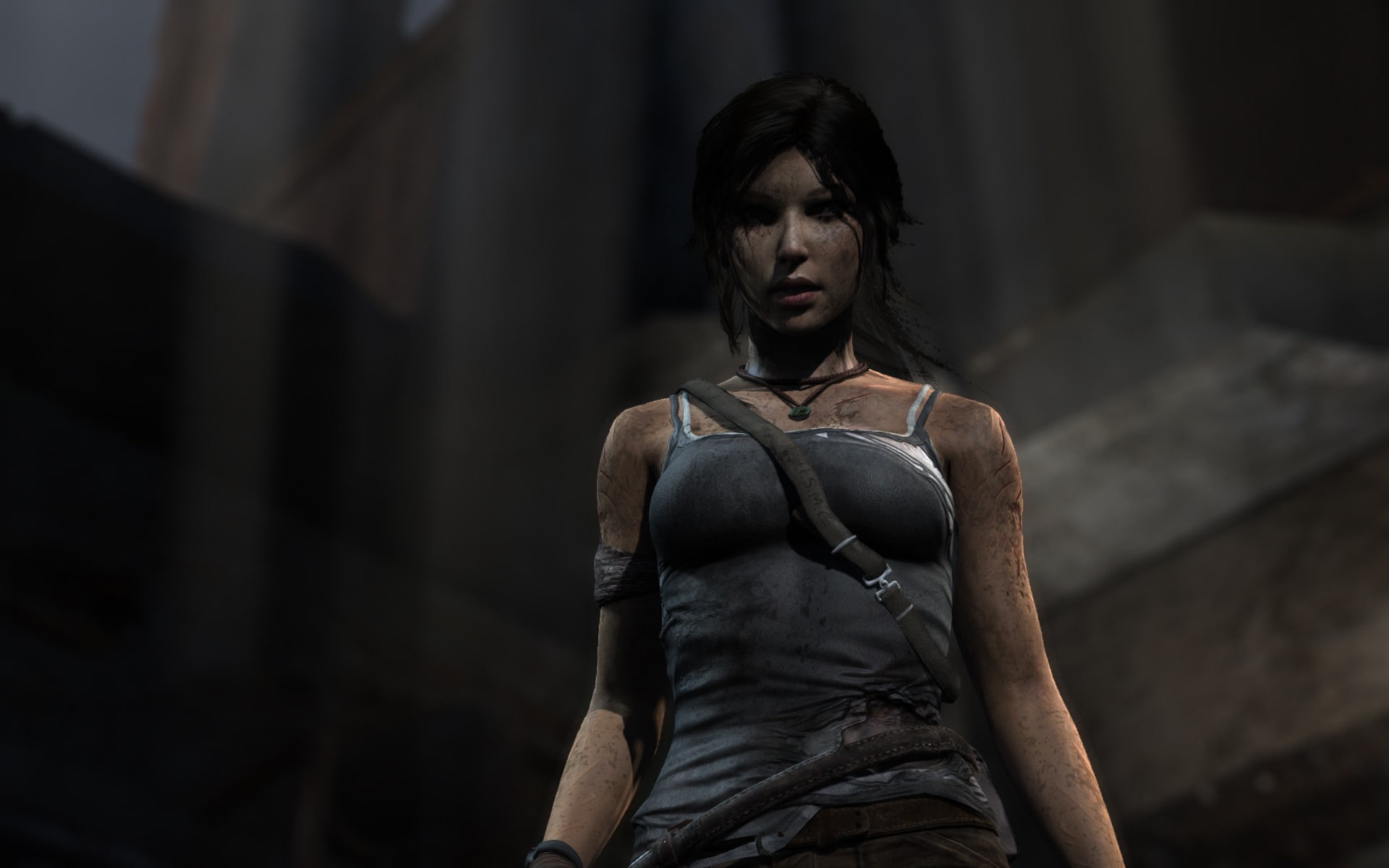 leisure activity, front view, casual clothing, looking away, looking, indoors, Lara Croft, tomb raider 2013, architecture, Tomb Raider, lifestyles, built structure, HD Wallpaper