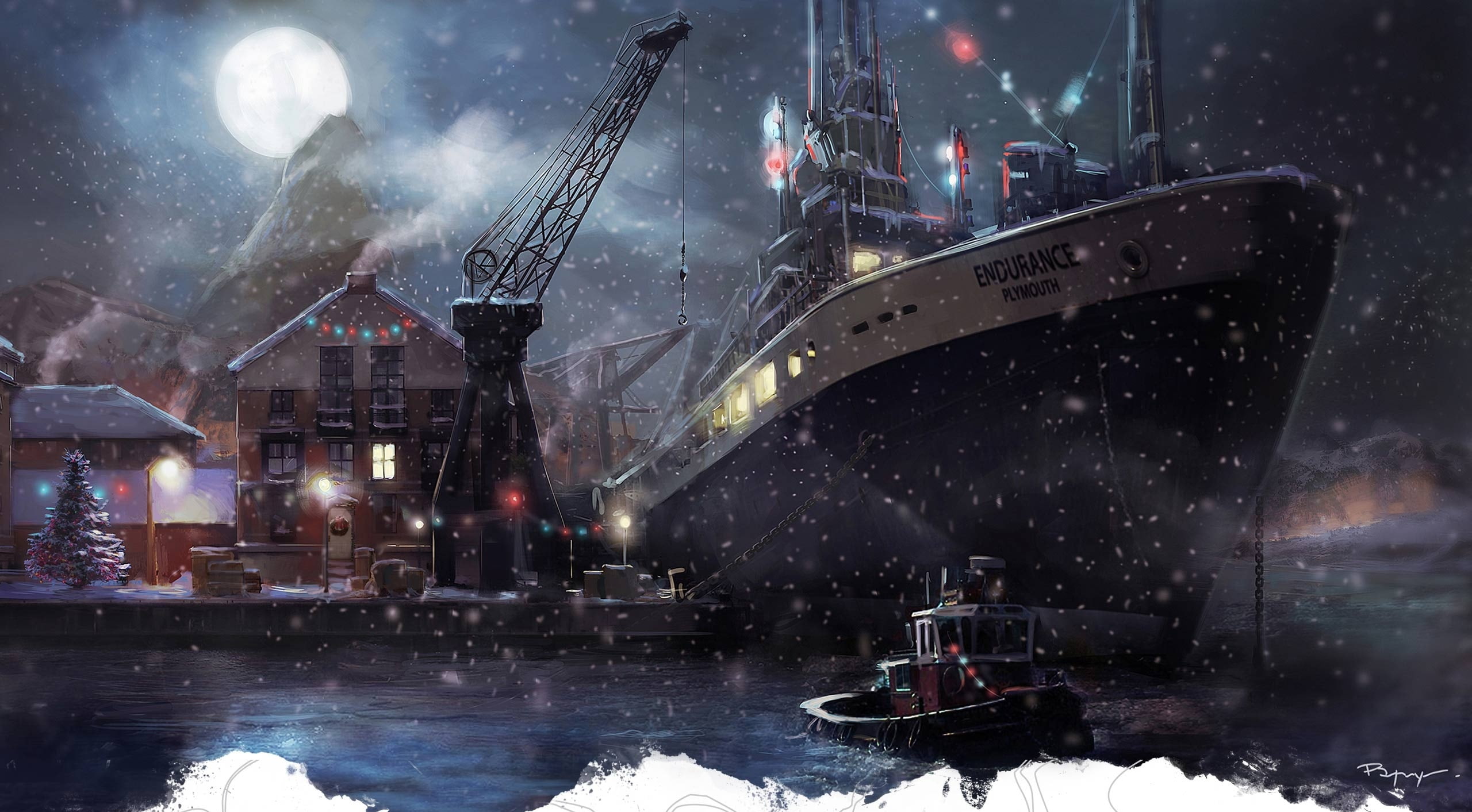 travel destinations, skyscraper, ship, built structure, water, architecture, snow, city, tomb, lara croft, 2K, johann, snowing, cruise, nature, HD Wallpaper