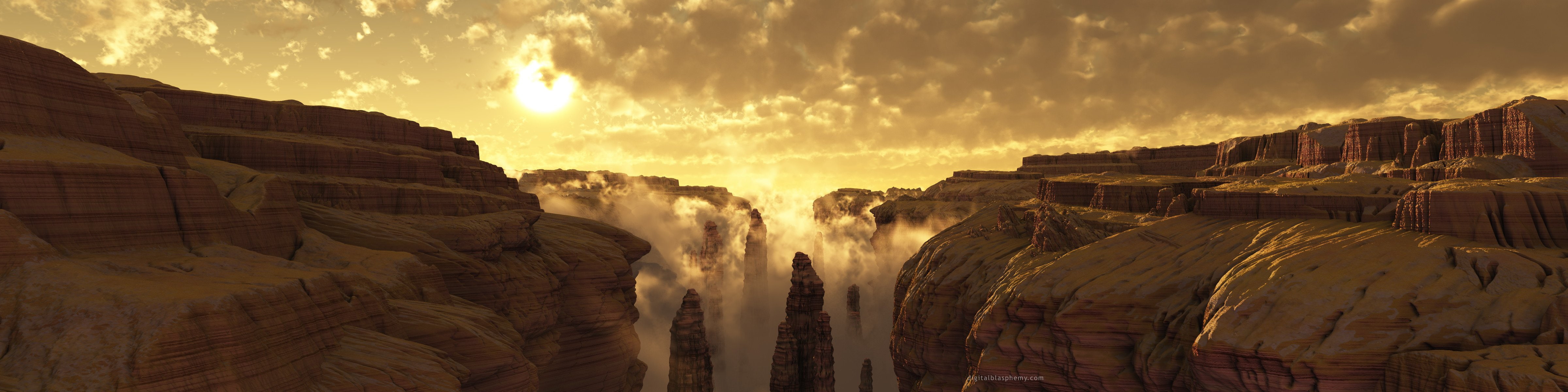 4K, eyefinity, canyon, HD Wallpaper