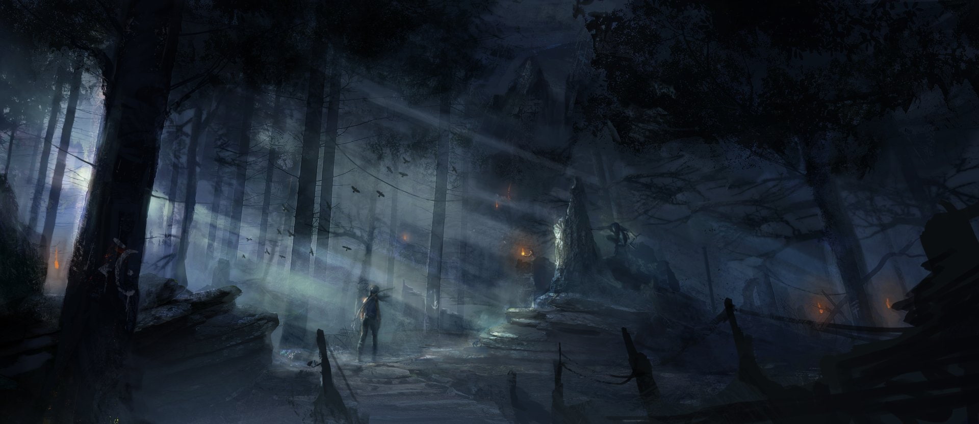Dark, 1080P, Tomb Raider, Tomb Raider (2013), Lara Croft, Woman Warrior, Forest, HD Wallpaper