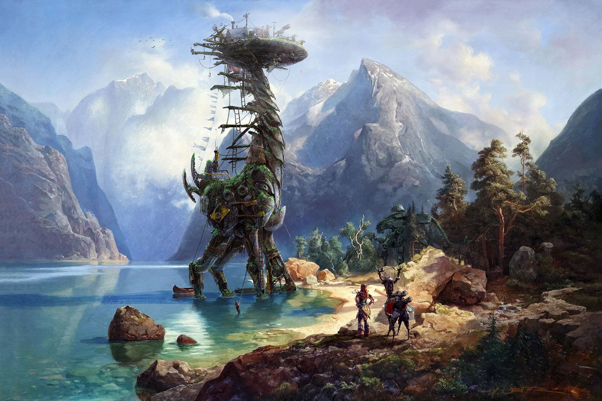 Aloy (Horizon Zero Dawn), Horizon Zero Dawn, Video Game, 1080P, Robot, HD Wallpaper