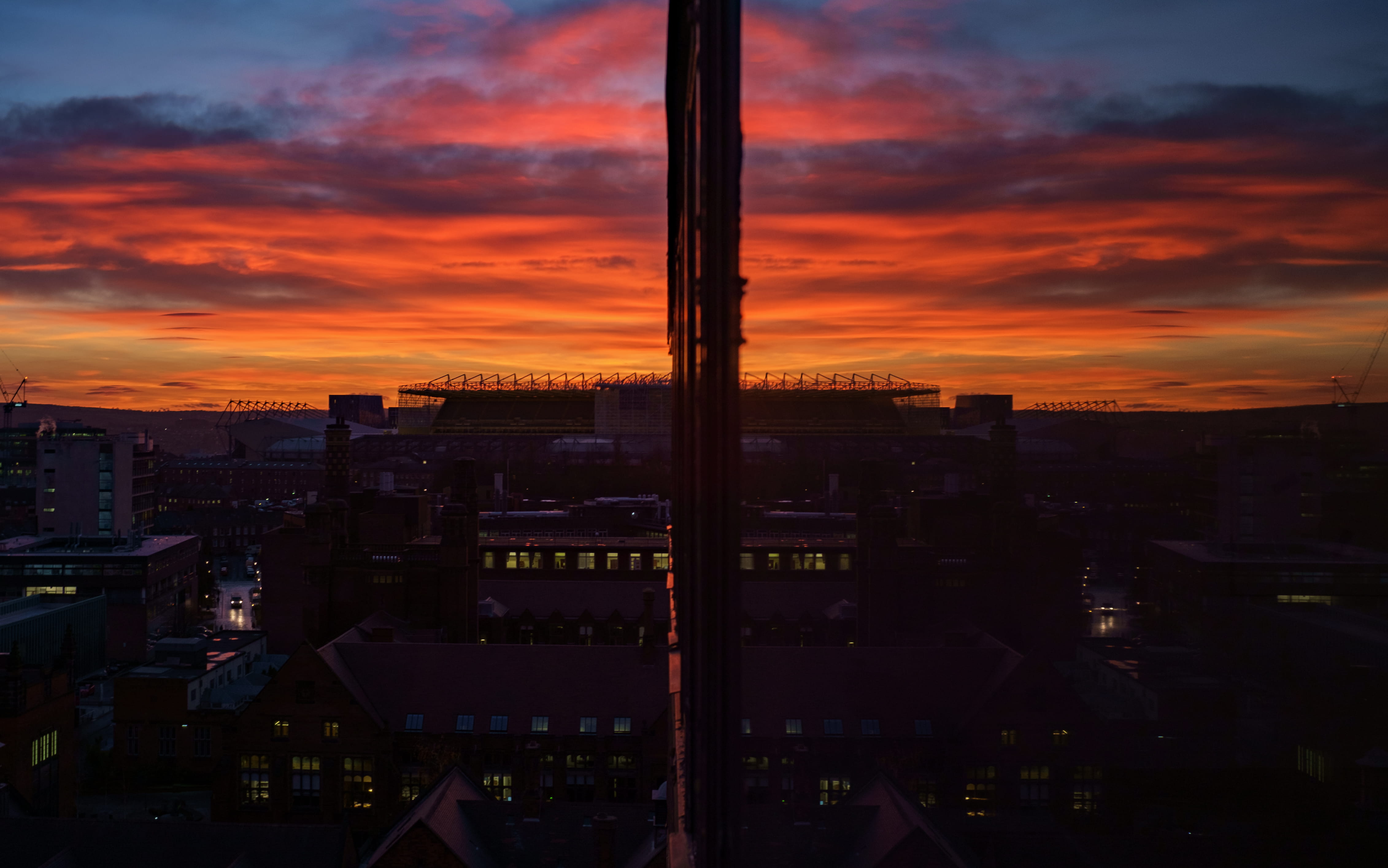 cityscape, high angle view, outdoors, built structure, nature, silhouette, architecture, newcastle upon tyne, newcastle university, city, no people, reflection, HD Wallpaper