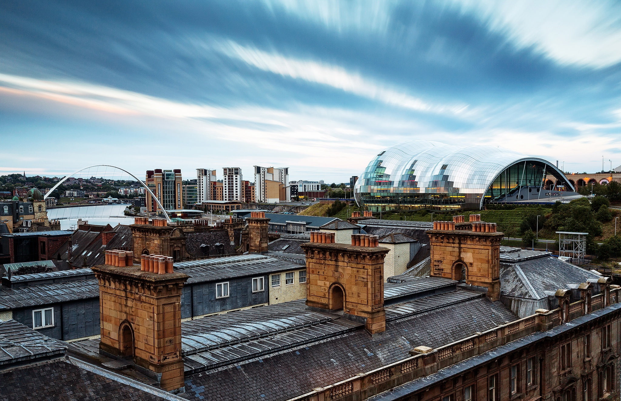 Newcastle, Old and New, 1080P, Millennium Bridge, HD Wallpaper