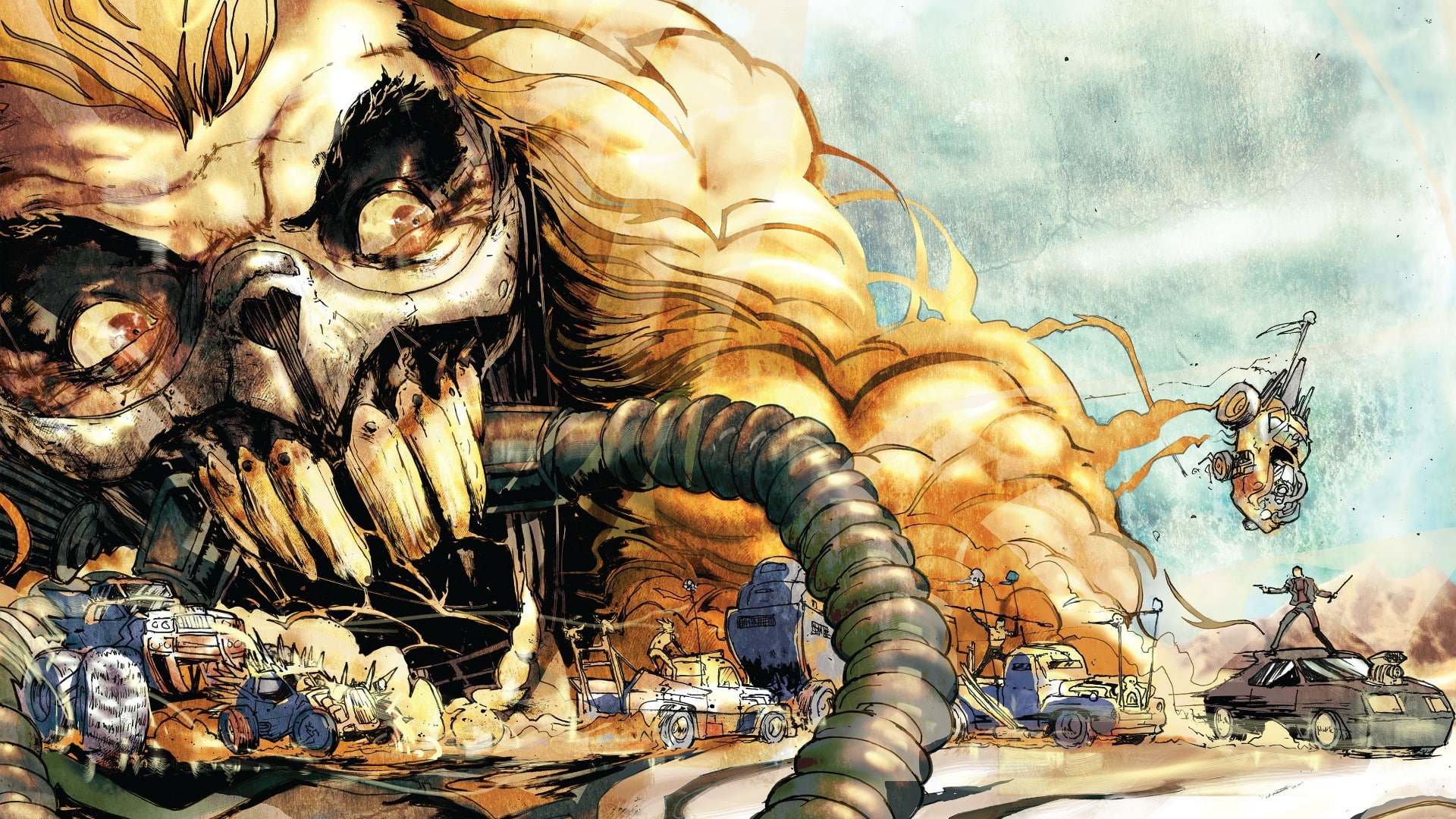 madness, desert, Mad Max, Fury Road, chaos, Road rage, postapocalyptic, 1080P, HD Wallpaper