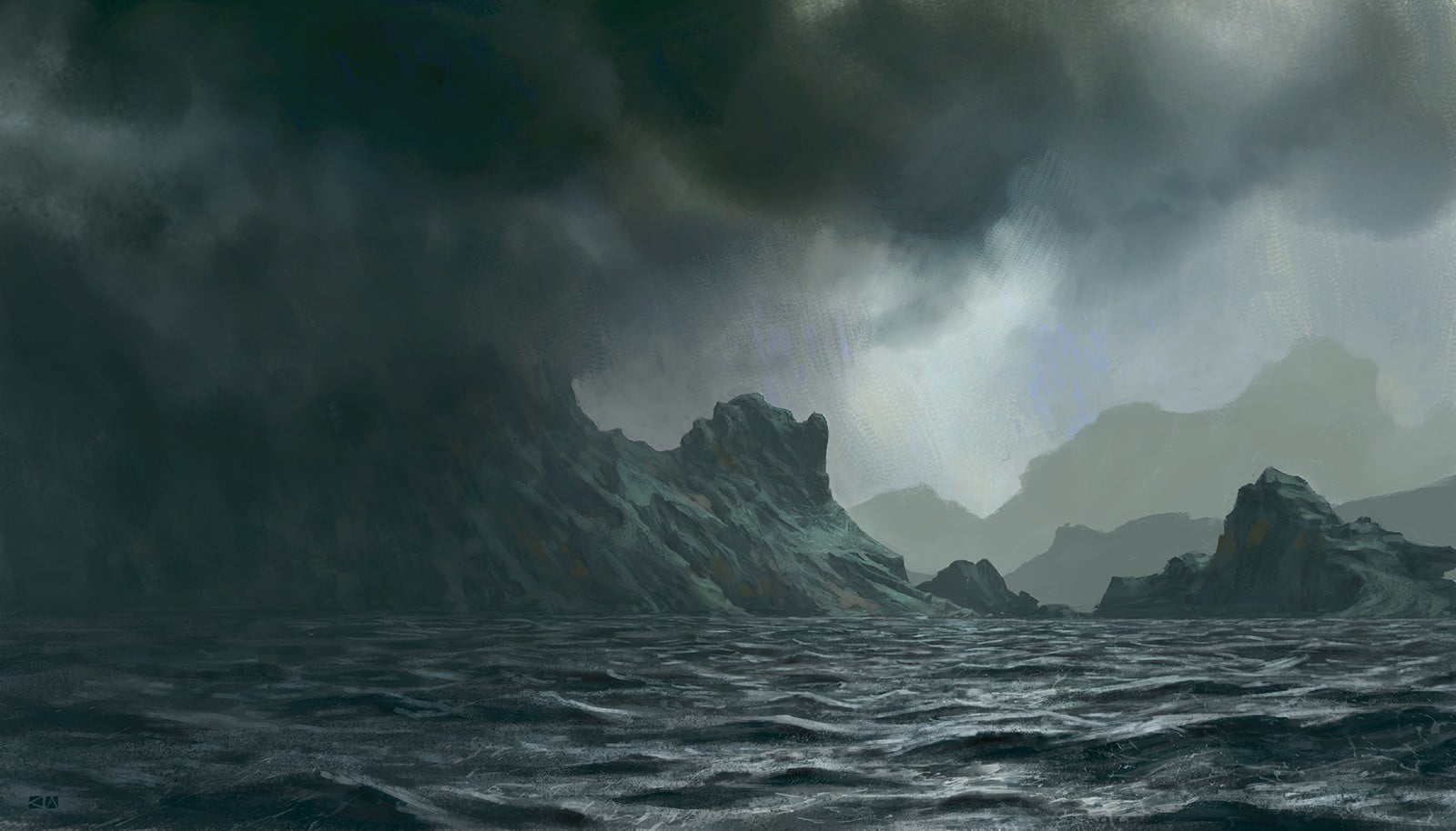 power in nature, 720P, motion, sky, idyllic, artwork, storm, power, nature, waterfront, scenics - nature, sea, no people, black, painting, environment, HD Wallpaper