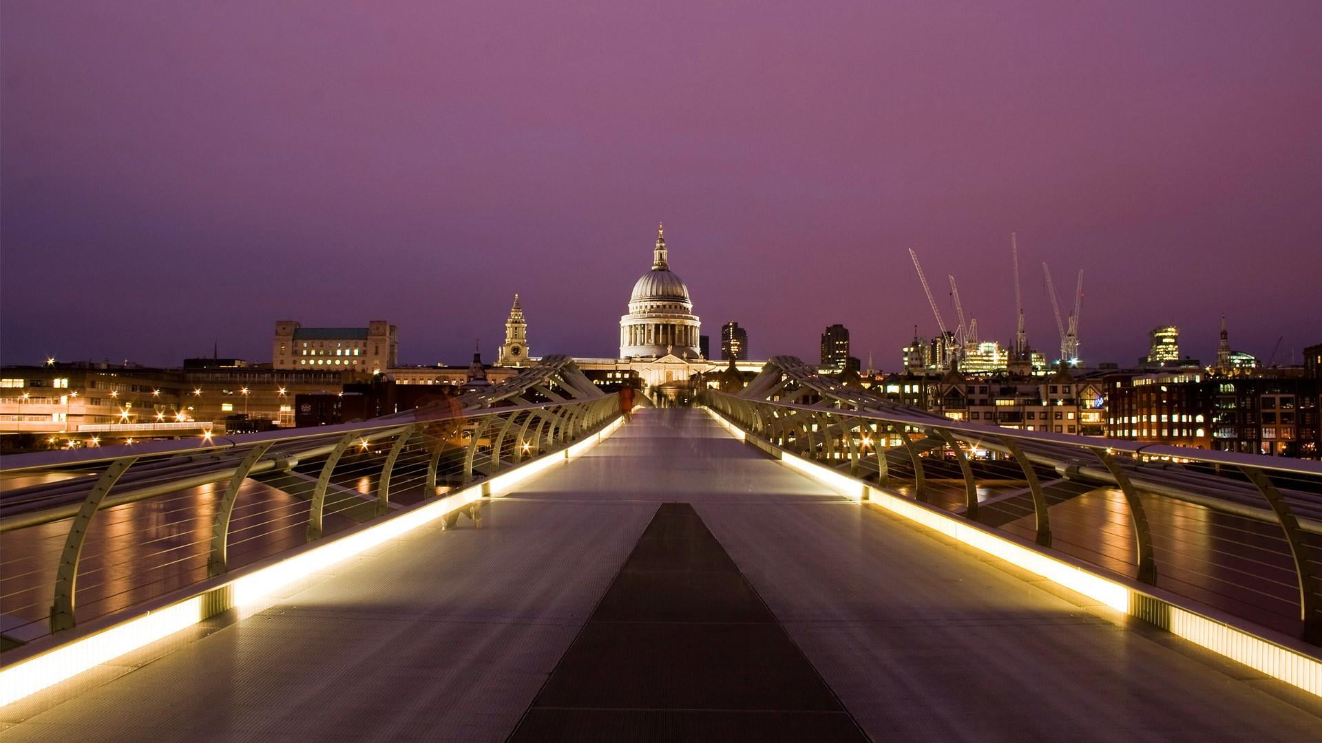 nature, skyline, transportation, architecture, no people, diminishing perspective, bridge - man made structure, united kingdom, office building exterior, HD Wallpaper