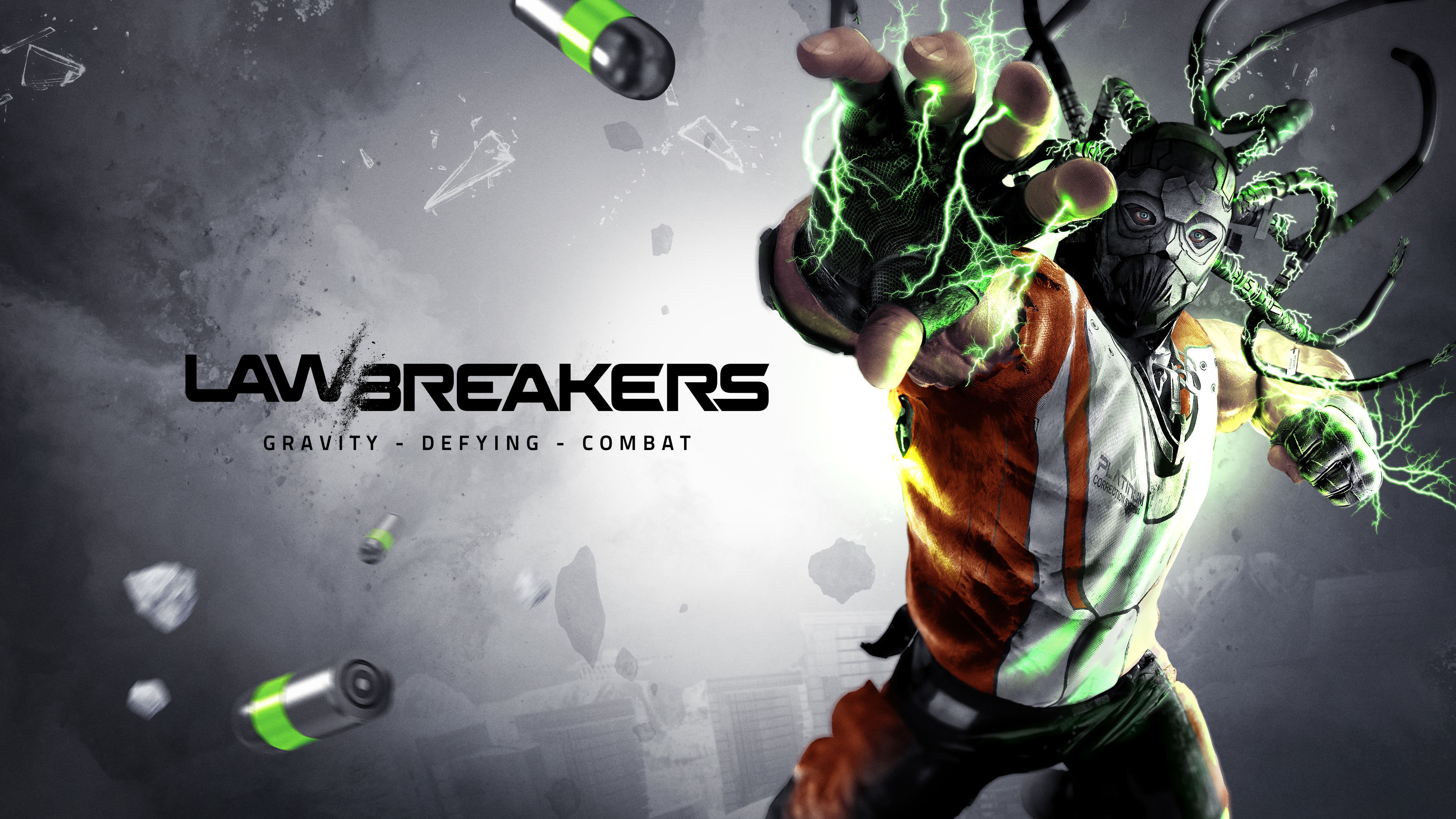4K, standing, LawBreakers, green color, sport, activity, 4K, three quarter length, Cronos, side view, communication, western script, indoors, clothing, HD Wallpaper