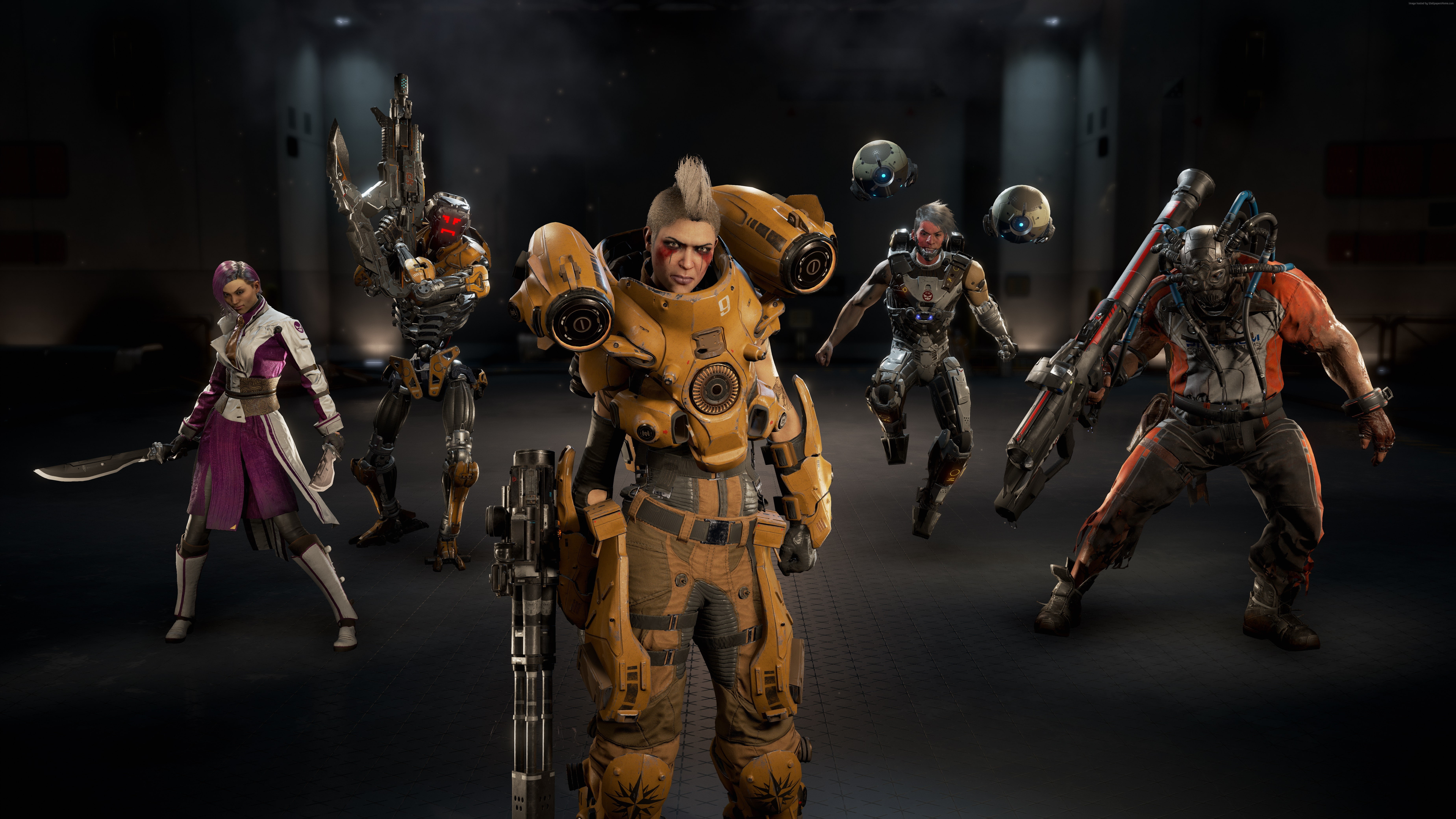 government, army soldier, screenshot, gun, war, weapon, standing, fighting, robot, military, 5K, adult, 8k, art and craft, conflict, indoors, Lawbreakers, HD Wallpaper