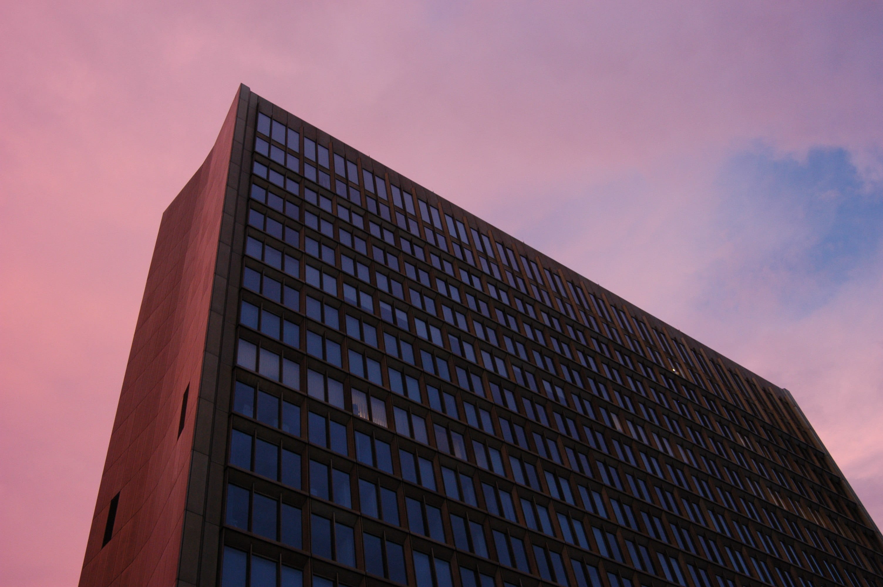 low angle view, condo, nature, sky, tower, built structure, skyscraper, modern, indoors, city, no people, roof, interior design, berlin, day, sunset, town, HD Wallpaper