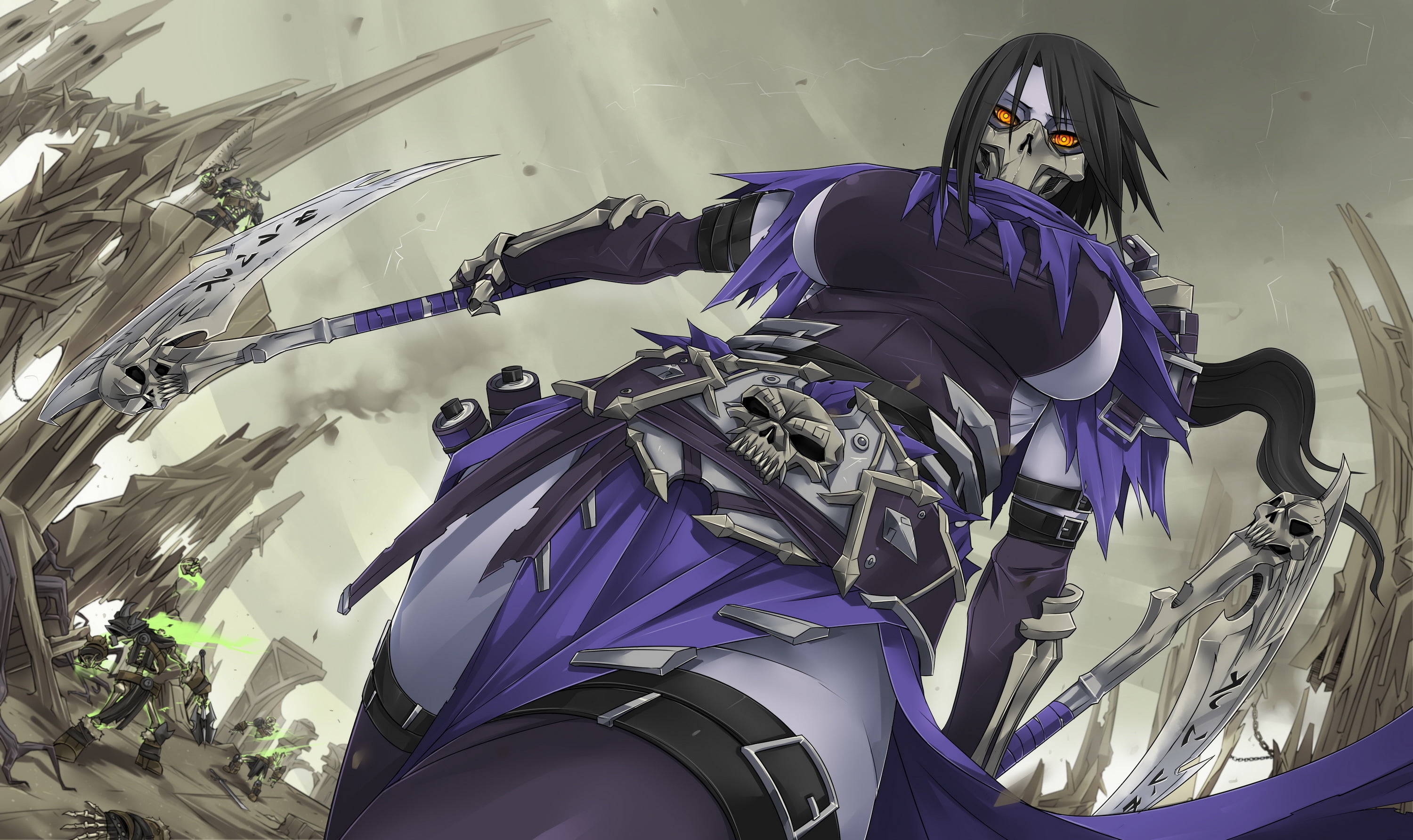 Akali, lifestyles, sculpture, art and craft, purple, transportation, creativity, bicycle, Darksiders, travel, real people, day, League of Legends, HD Wallpaper
