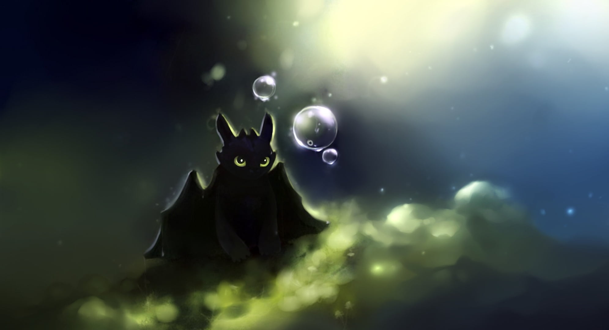 animal themes, abstract, bat, night, underwater, sea, how to train your dragon, swimming, animals in the wild, one animal, sky, outdoors, dragon, apofiss, HD Wallpaper