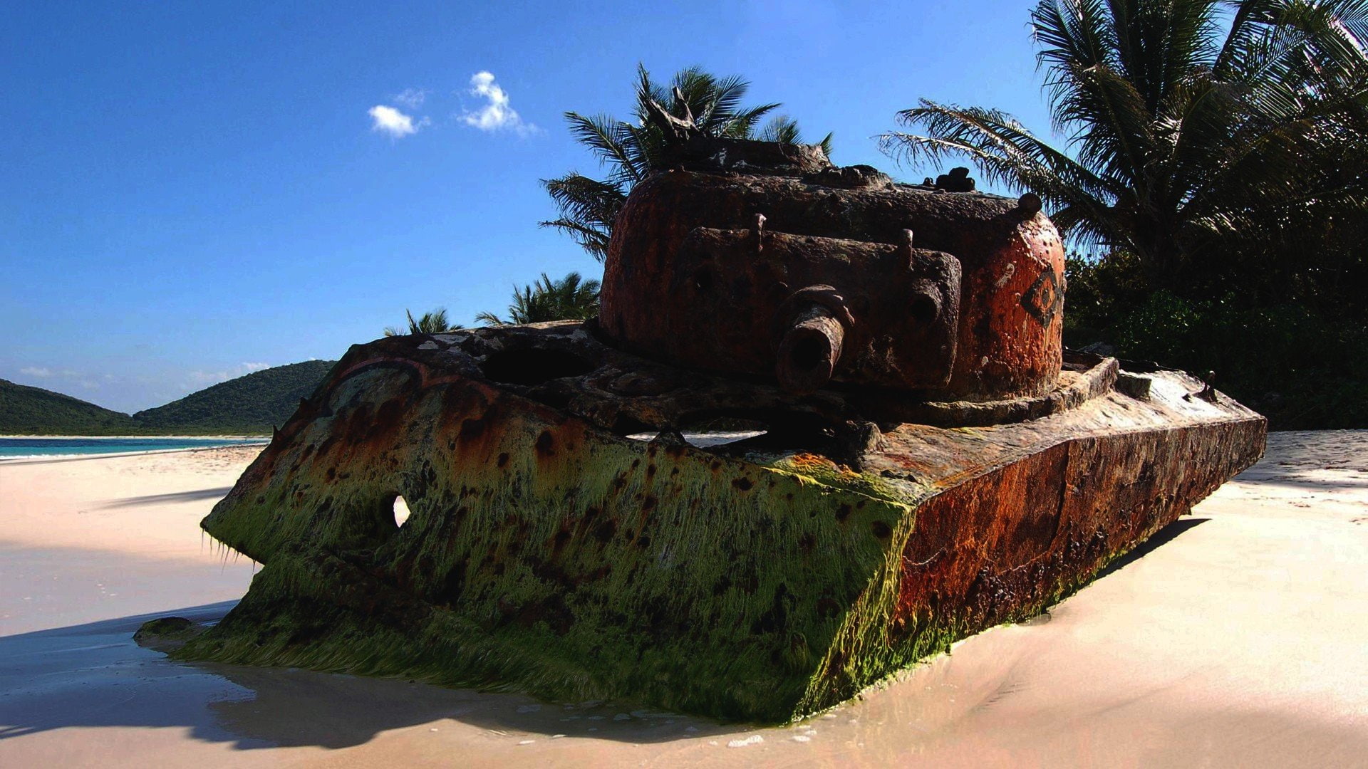 sherman, 1080P, wreck, tank, 1920x1080 px, Sand, M4 Sherman, x, games, beach, video, art, m, px, sonic, hd, rust, HD Wallpaper