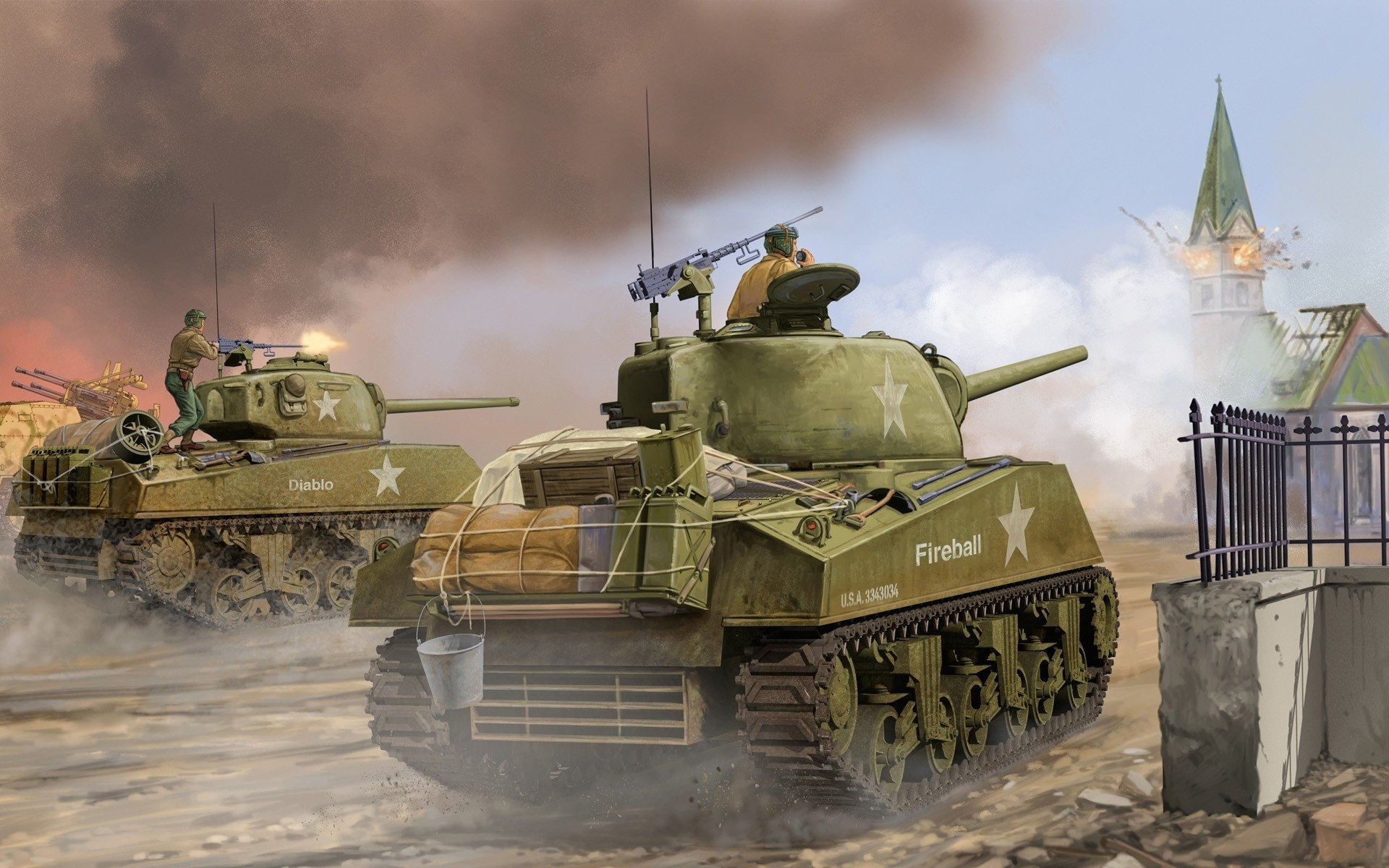1080P, M4 Sherman, Tanks, HD Wallpaper