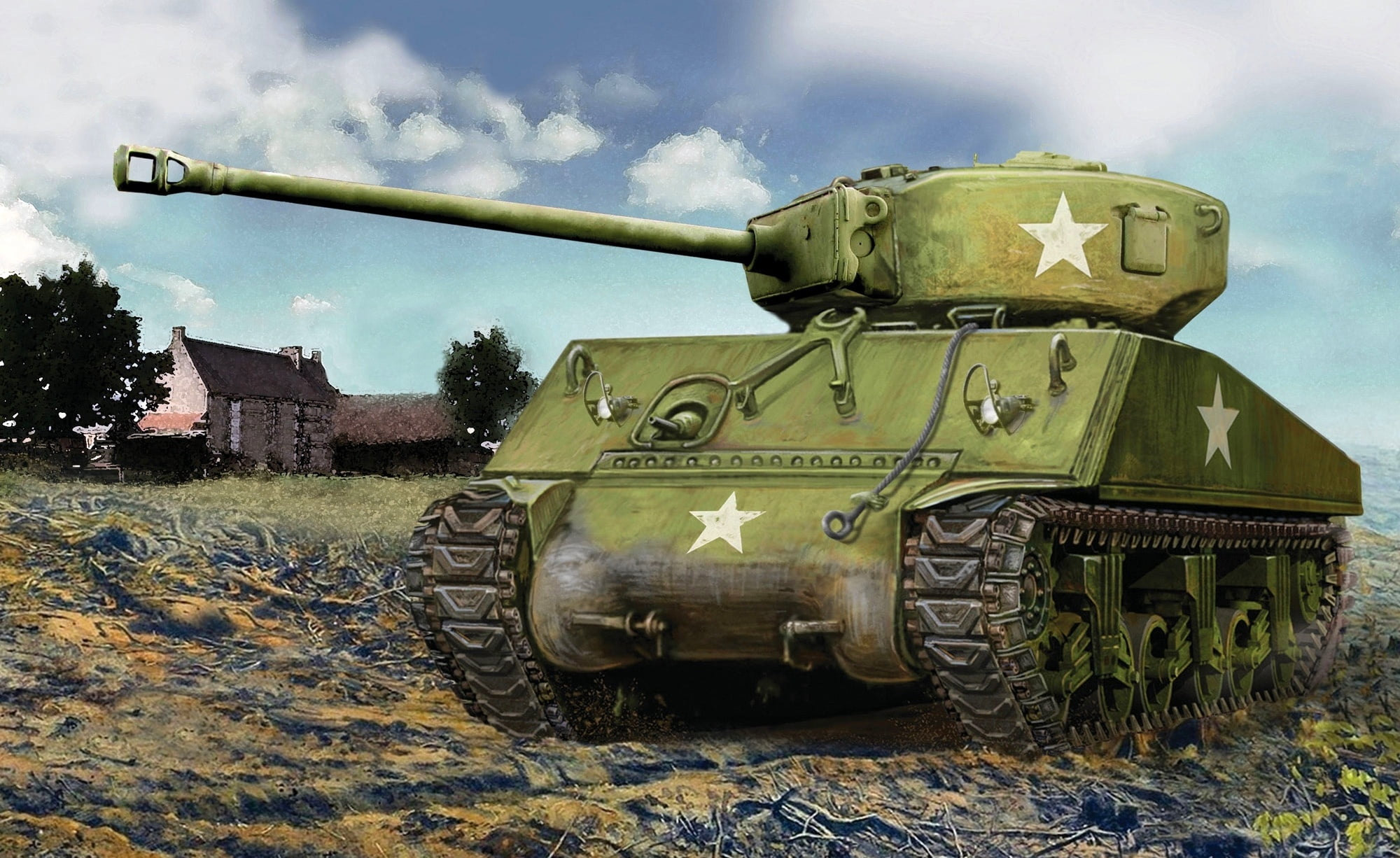1080P, USA, M4 Sherman, Armor, The second World war, M4A2(76)W, Tank, HD Wallpaper