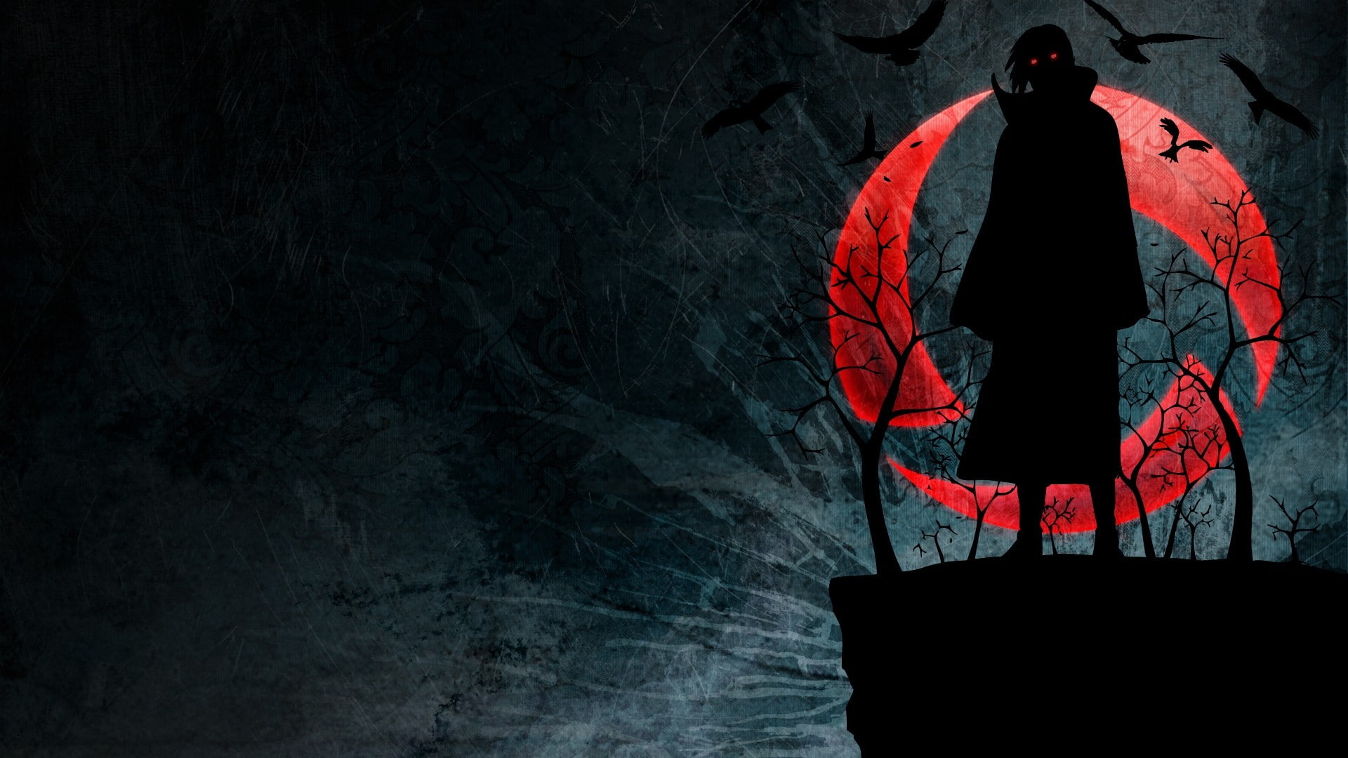 Naruto Shippuuden, glowing eyes, 1080P, anime, Akatsuki, raven, Sharingan, Uchiha Itachi, HD Wallpaper