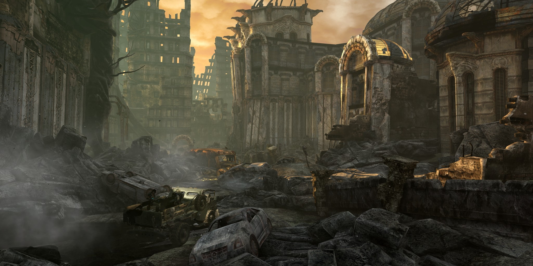 1080P, the past, city, ancient civilization, Gears of War 3, no people, travel, ruined, religion, history, built structure, Gears of War, nature, solid, HD Wallpaper