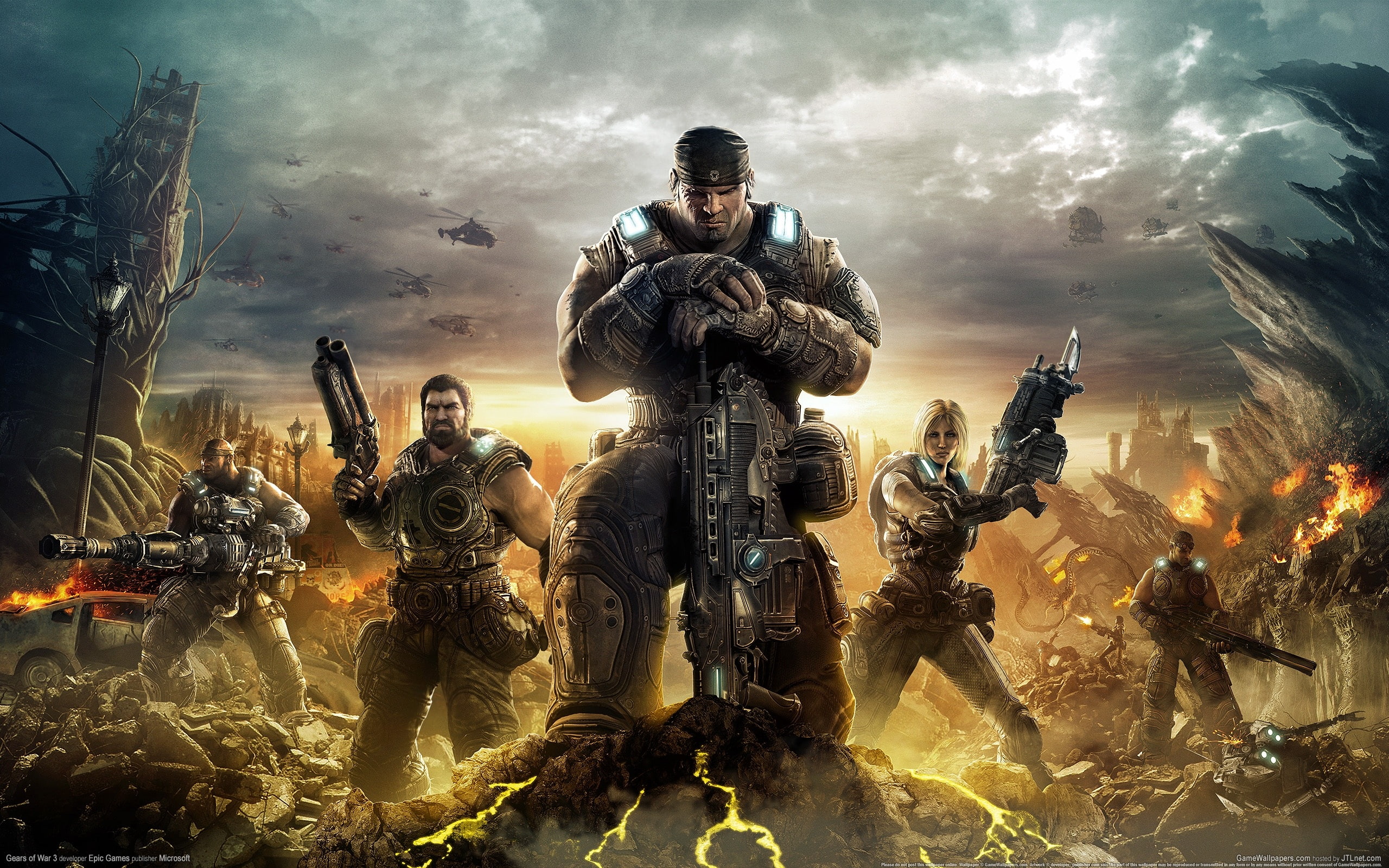 game, Gears, War, pc, 2K, poster, HD Wallpaper