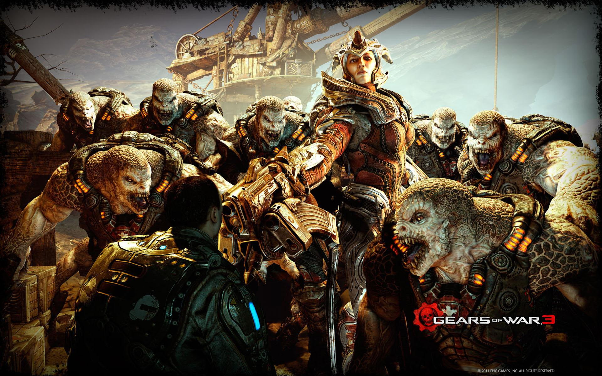 games, 1080P, gears, poster, gear, wars, 2011, war, HD Wallpaper