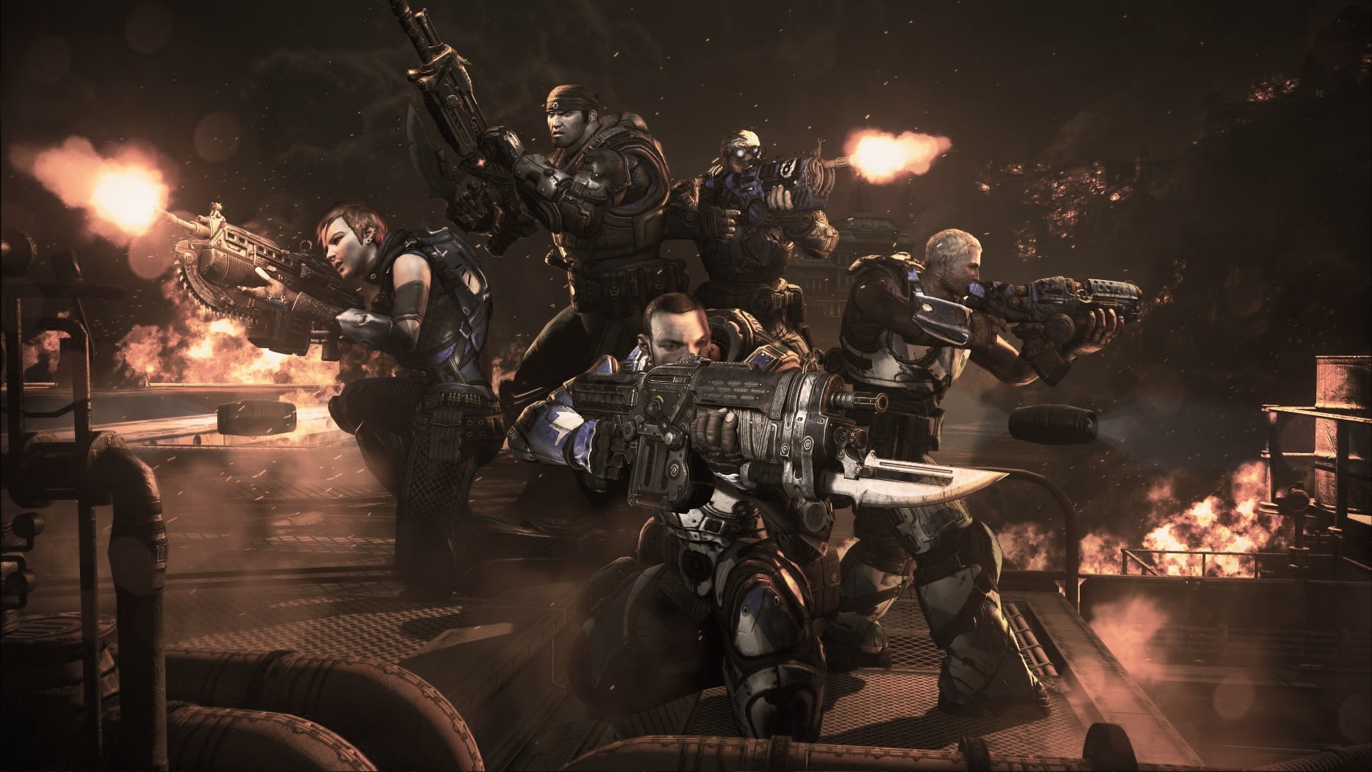 application, photographer, game, violence, transportation, illuminated, armed forces, outdoors, group of people, standing, adult, crowd, Gears of War, video games, HD Wallpaper