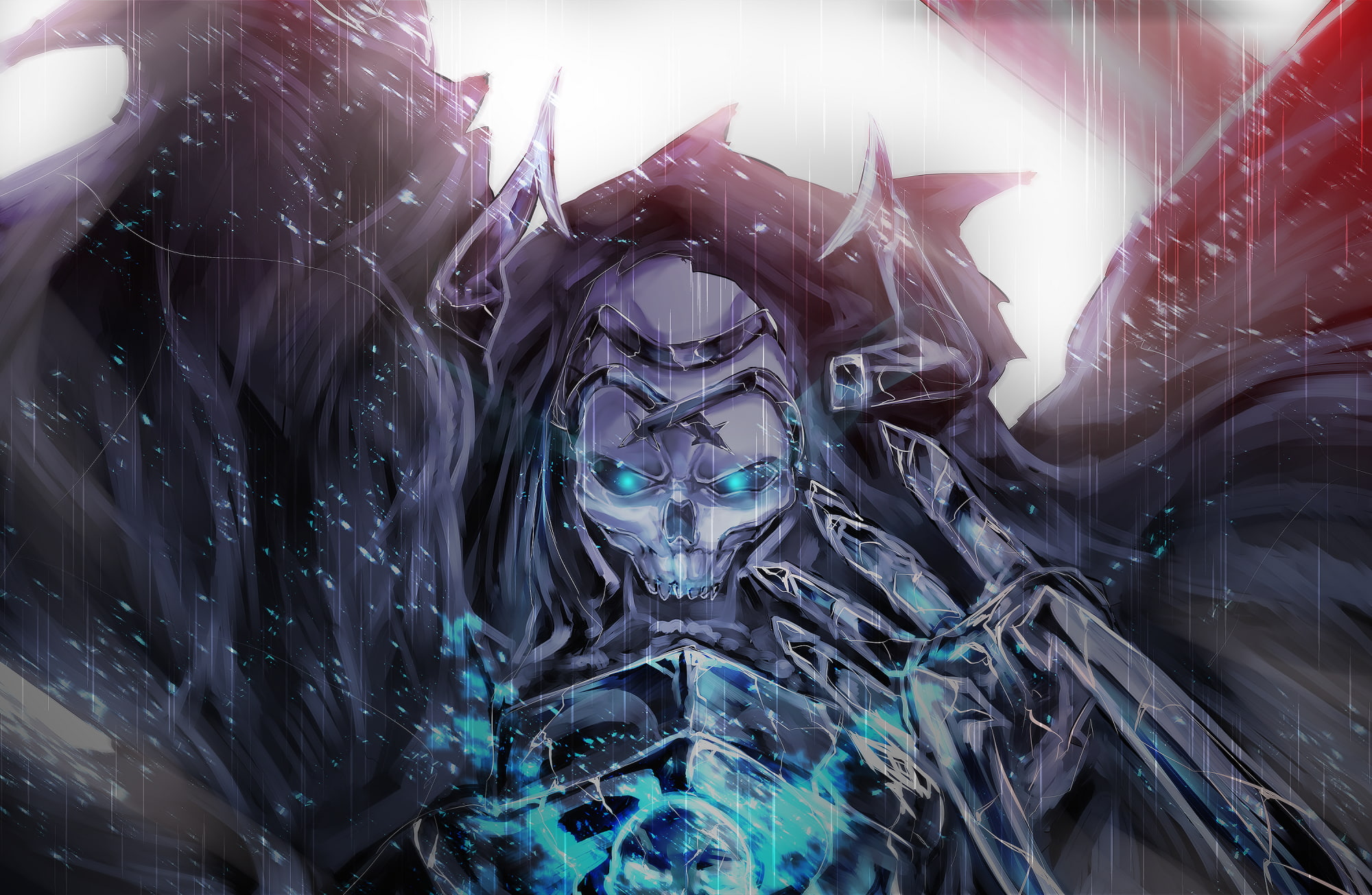 raining, king hassan, 1080P, Anime, skull, fate grand order, HD Wallpaper