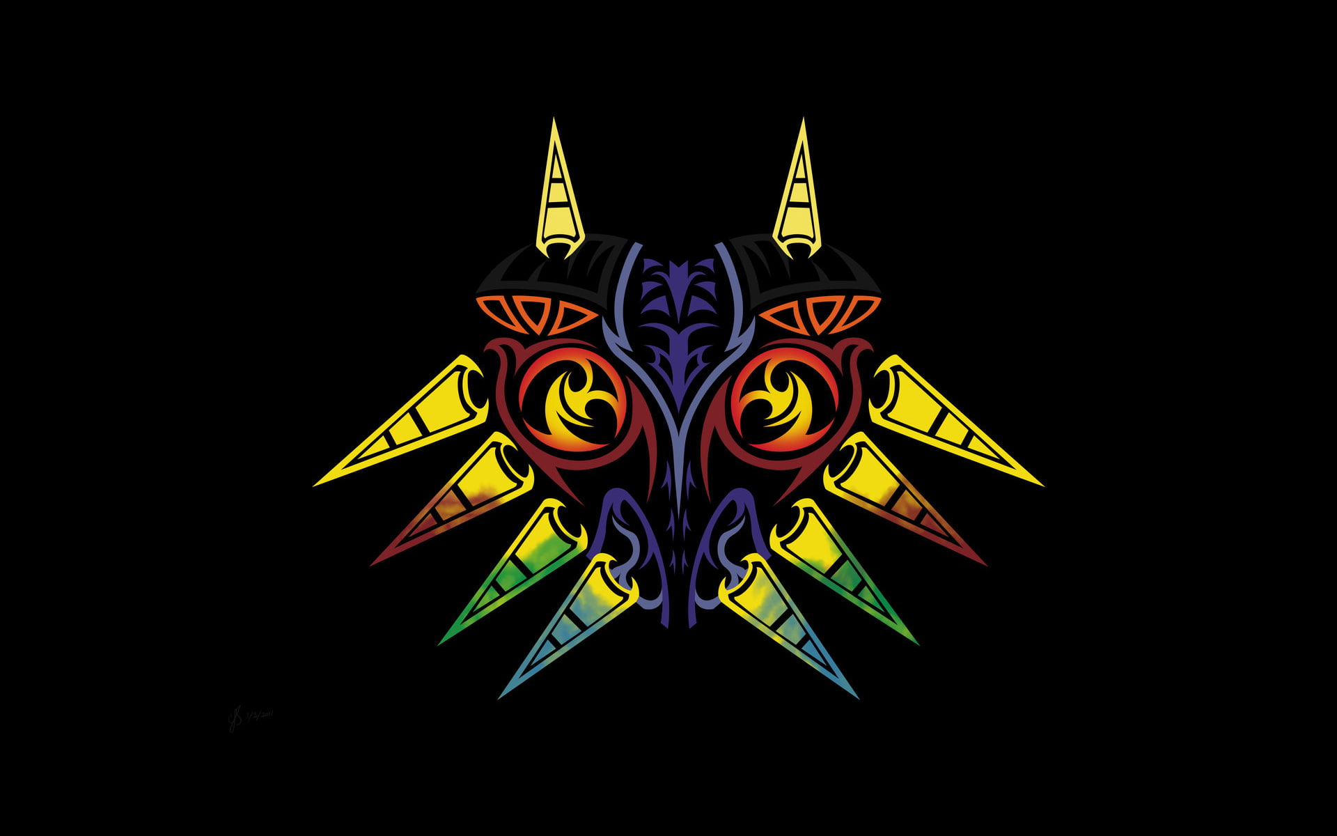 1080P, majora, black, video games, s, hd, zelda, nintendo, mask, HD Wallpaper