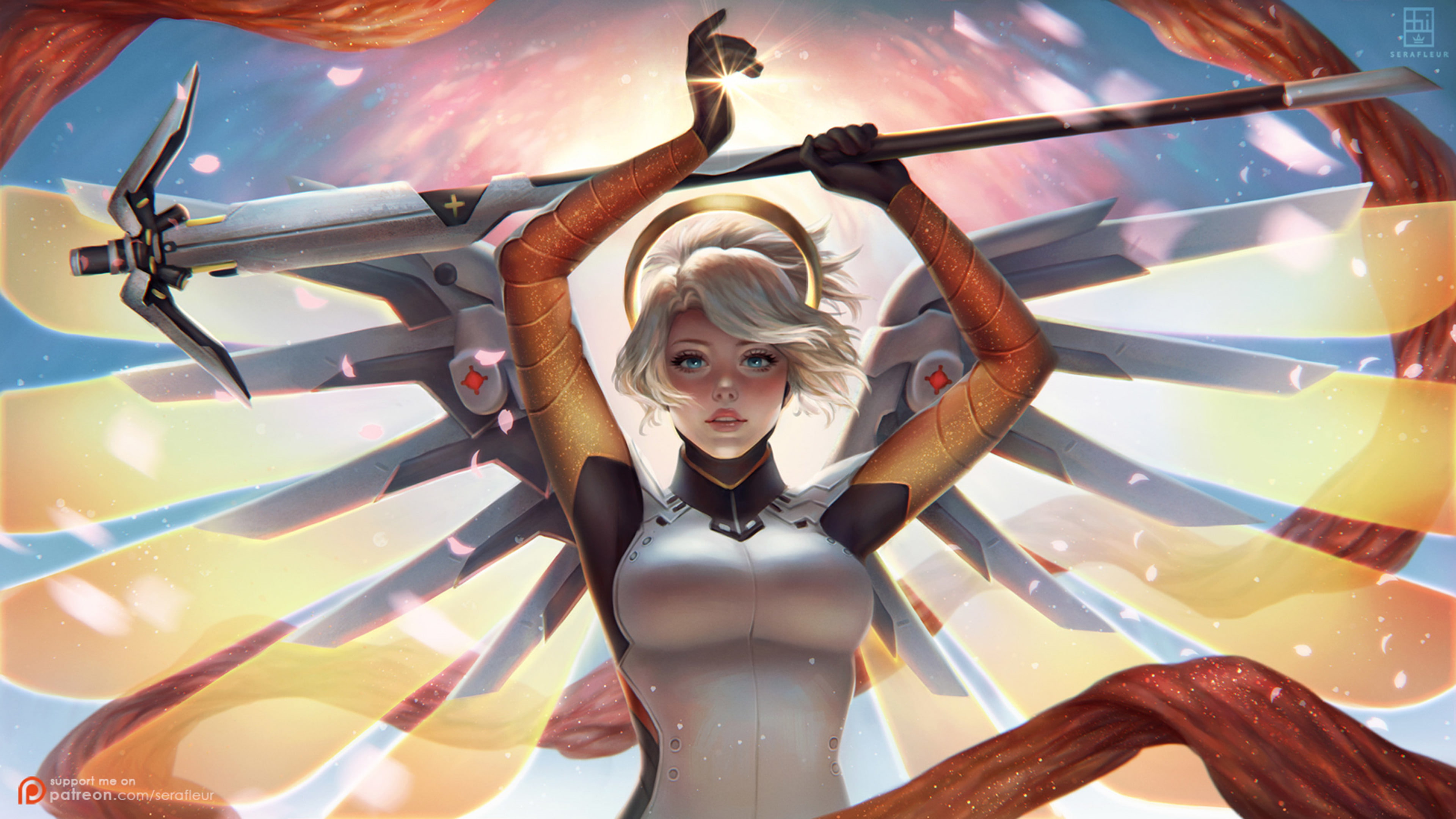 digital art, Overwatch, 4K, Combat Medic Ziegler, video games, HD Wallpaper