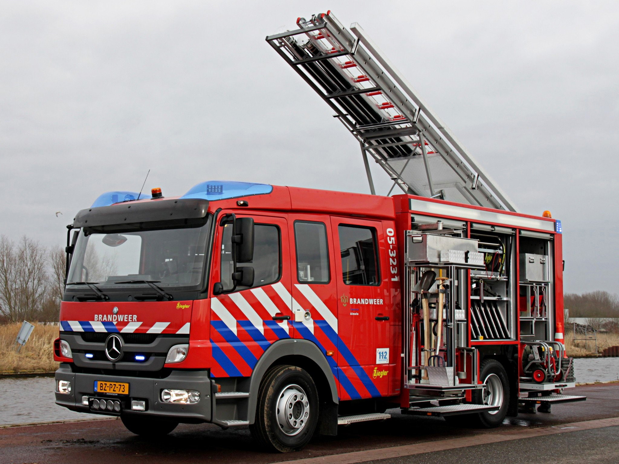 ziegler, brandweer, semi, tractor, 1080P, benz, firetruck, emergency, 2012, atego, 1426f, mercedes, HD Wallpaper