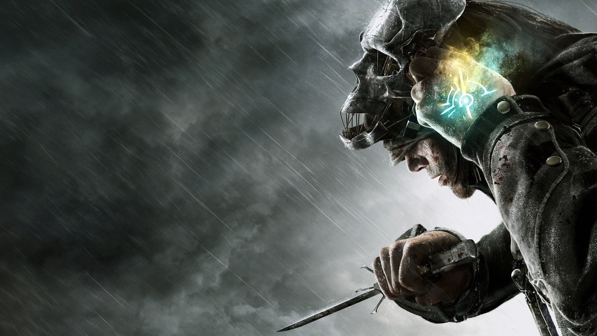 Skulls, Video Games, x, clouds, art, video, hd, dishonored, storm, rain, games, artwork, 1080P, HD Wallpaper