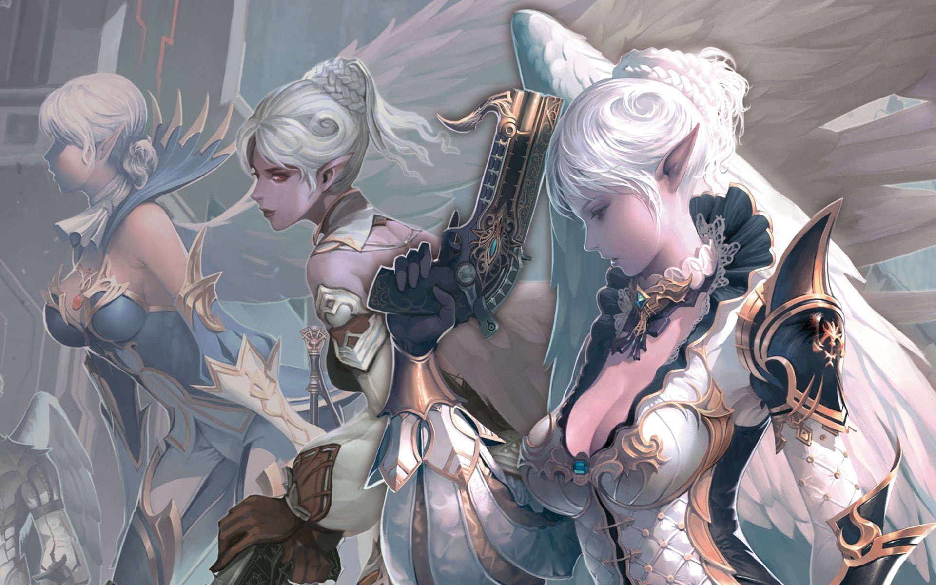 female likeness, day, art and craft, young adult, high angle view, women, hair, indoors, hairstyle, adult, nature, human representation, 1080P, gun lineage ii kamael, HD Wallpaper