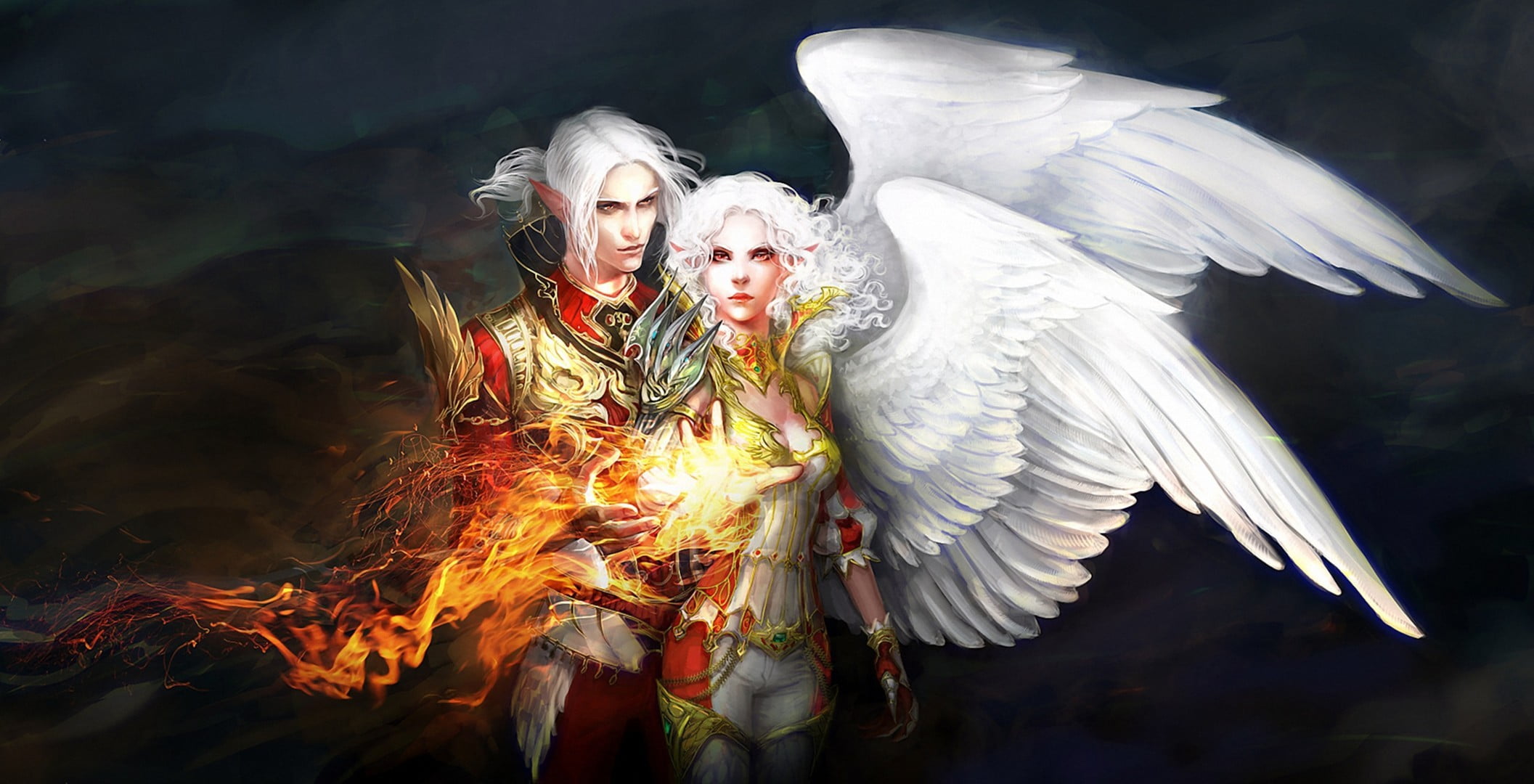 angels, young adult, angel, two, nature, witch, 1080P, magic, women, wings, clothing, beauty, anndr, motion, people, fantasy, white color, females, feather, HD Wallpaper