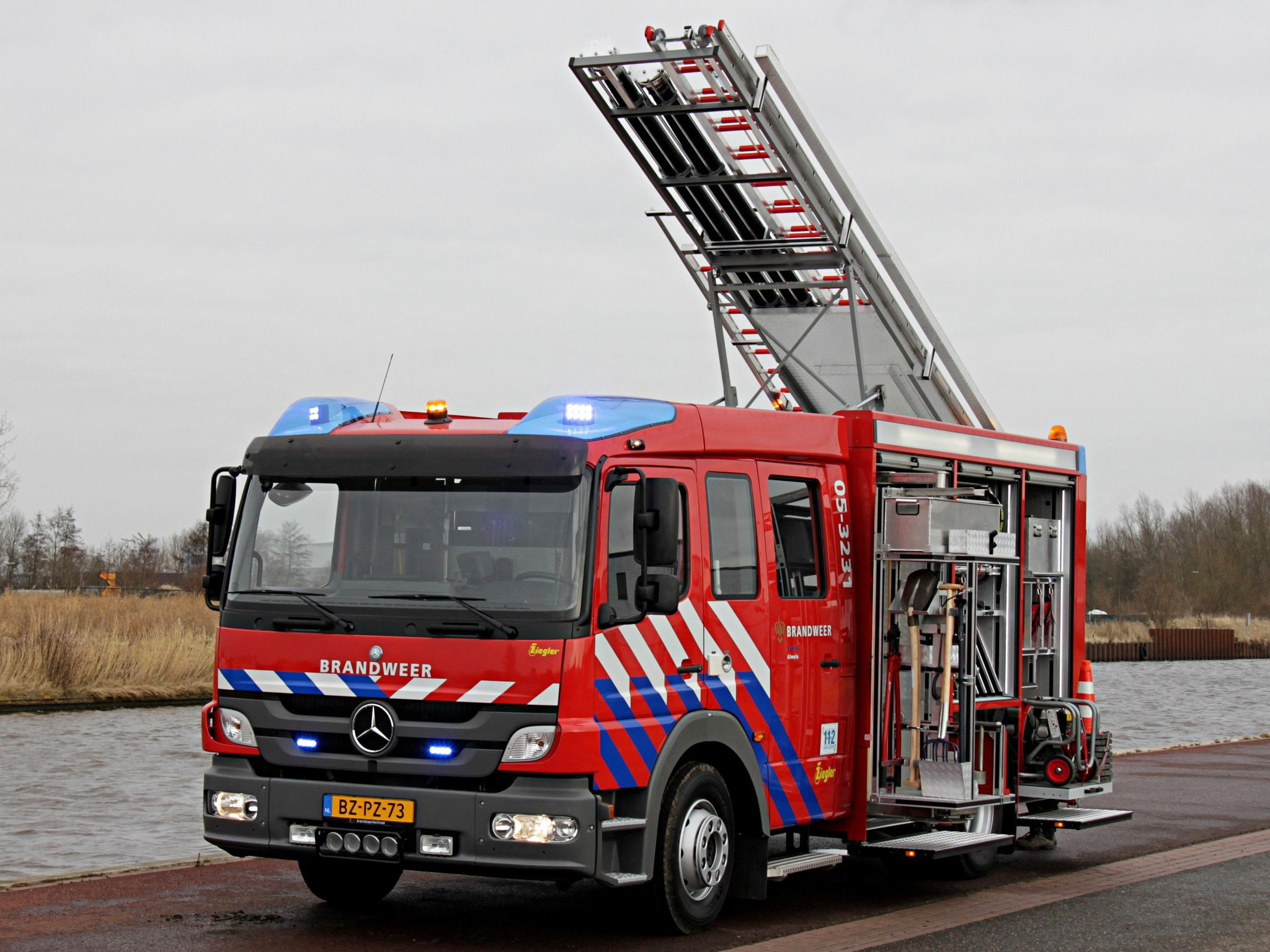 semi, 1426f, brandweer, ziegler, firetruck, 2012, 1080P, atego, benz, mercedes, tractor, emergency, HD Wallpaper