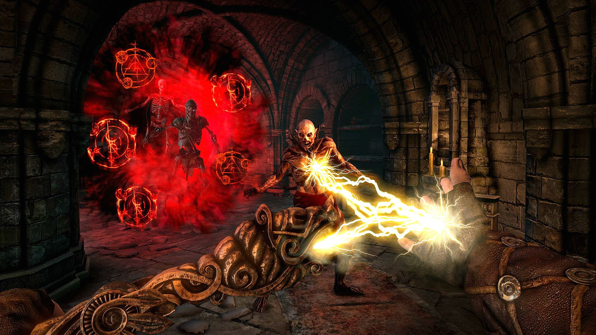 slasher, fantasy, skeleton, action, skull, warrior, horror, dark, 1080P, hellraid, HD Wallpaper