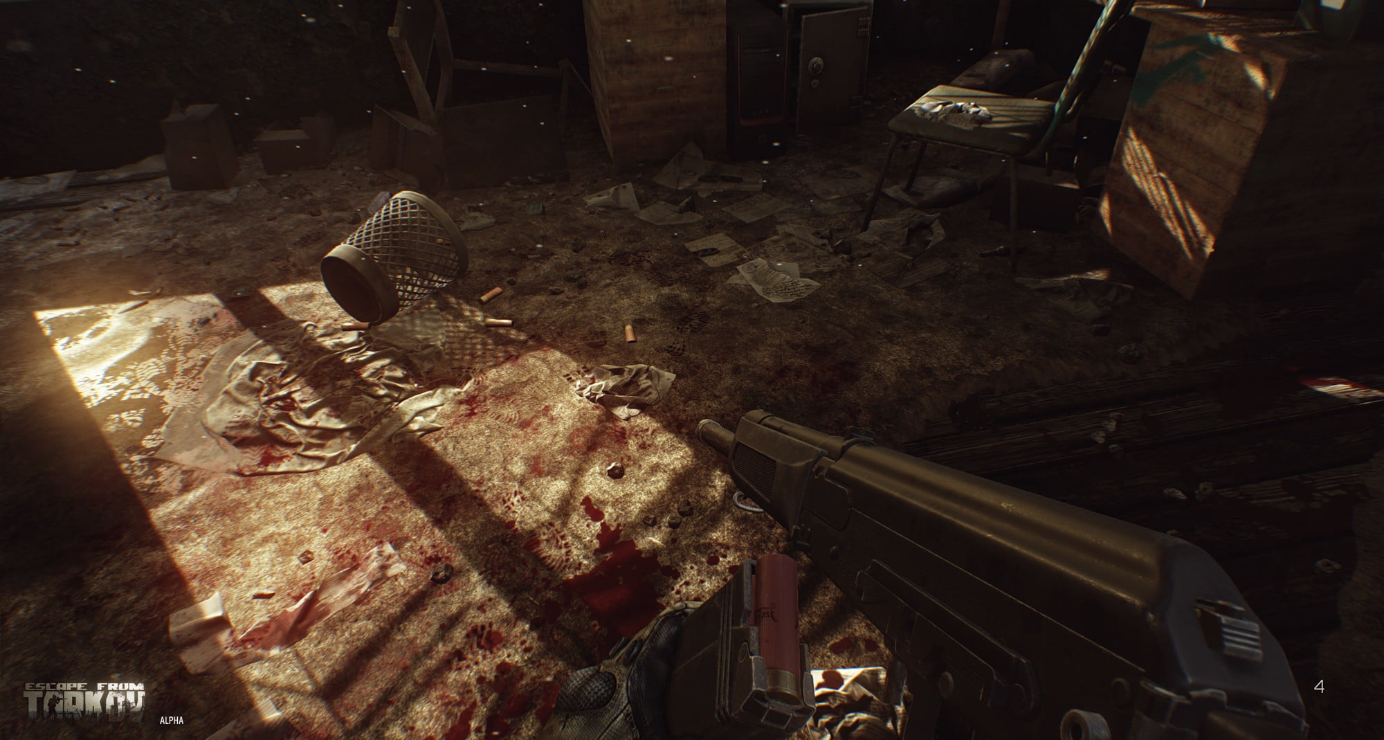 1080P, abandoned, ruined, dirt, high angle view, still life, first-person shooter, War Game, Escape from Tarkov, architecture, chair, damaged, seat, messy, HD Wallpaper