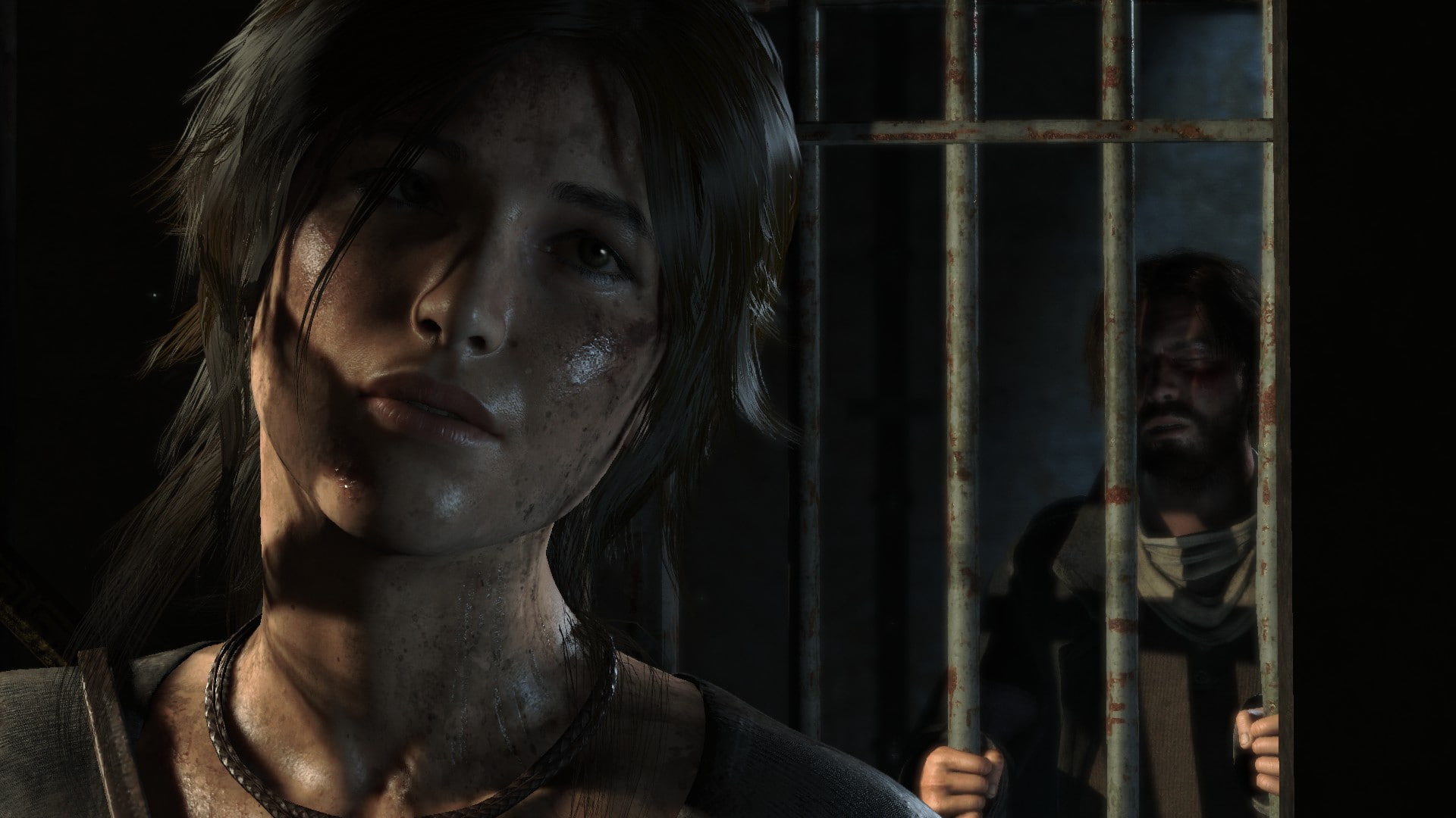 crime, Lara Croft, adult, Tomb Raider, dark, lifestyles, indoors, teenager, prison, looking, video games, punishment, front view, young adult, 1080P, prison bars, HD Wallpaper