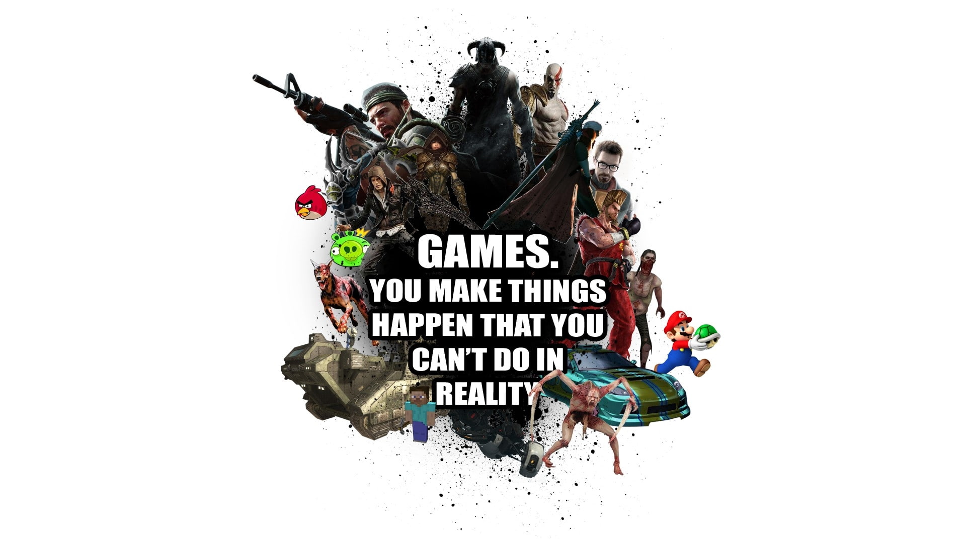 games, elder, mario, skyrim, call, birds, Video Games, 1080P, video, Call of Duty, angr, scrolls, halflife, art, minecraft, super, god, hd, animals, v, HD Wallpaper