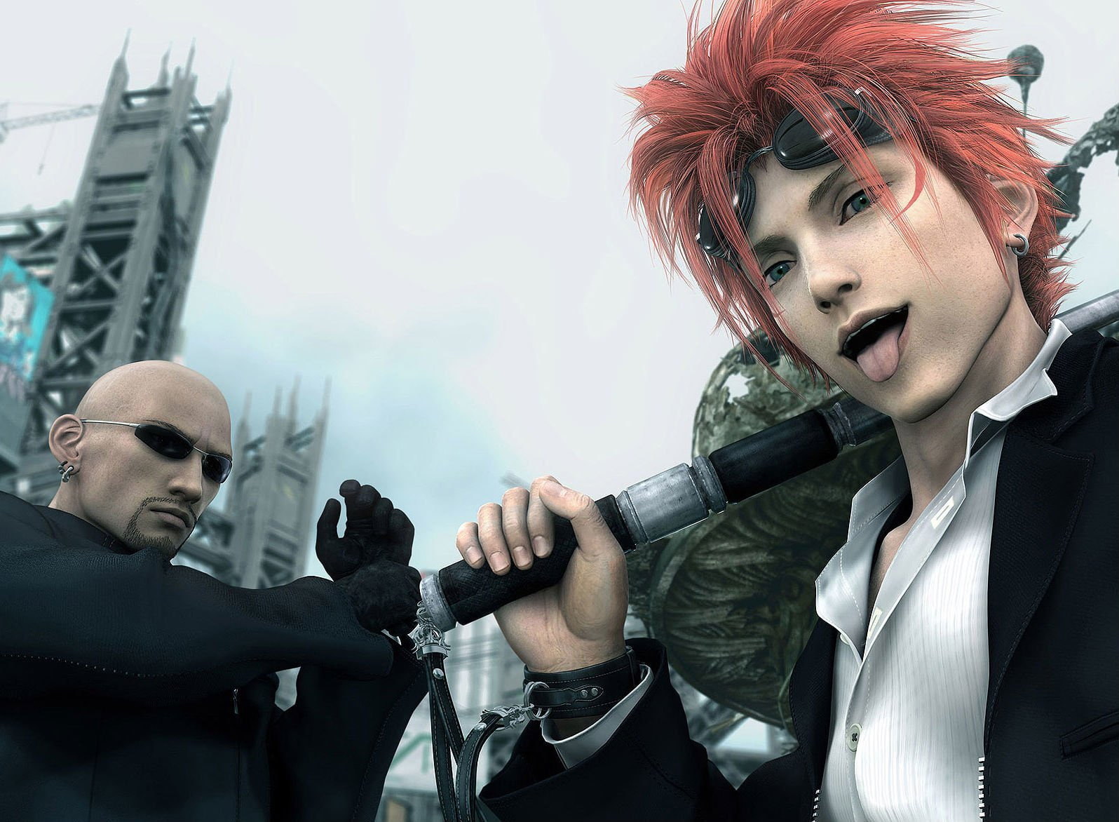 working, 720P, arts culture and entertainment, the media, women, suit, young adult, men, people, dyed red hair, Final Fantasy VII: Advent Children, males, HD Wallpaper