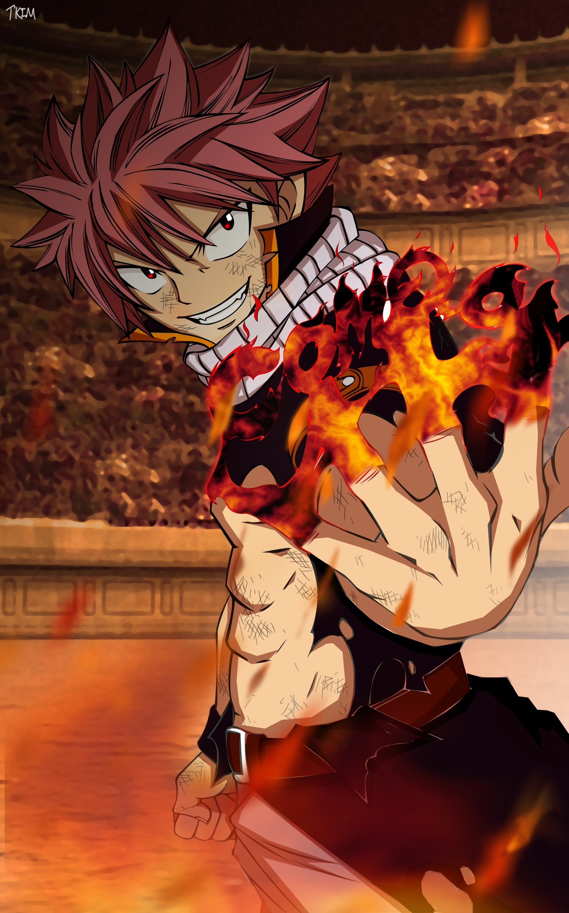 2K, pink, eyes, fighter, anime, hd, dragneel, tail, red, hair, boys, wallpa, fairy, Fire, natsu, manga, art, x, Phone HD Wallpaper