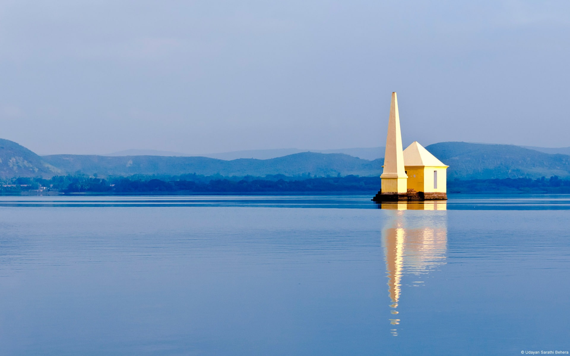 nature, island, chilika, chapel, beauty in nature, hd, architecture, blue, water, lake, white, reflection, wallpa, copy space, breakfast, scenics - nature, HD Wallpaper