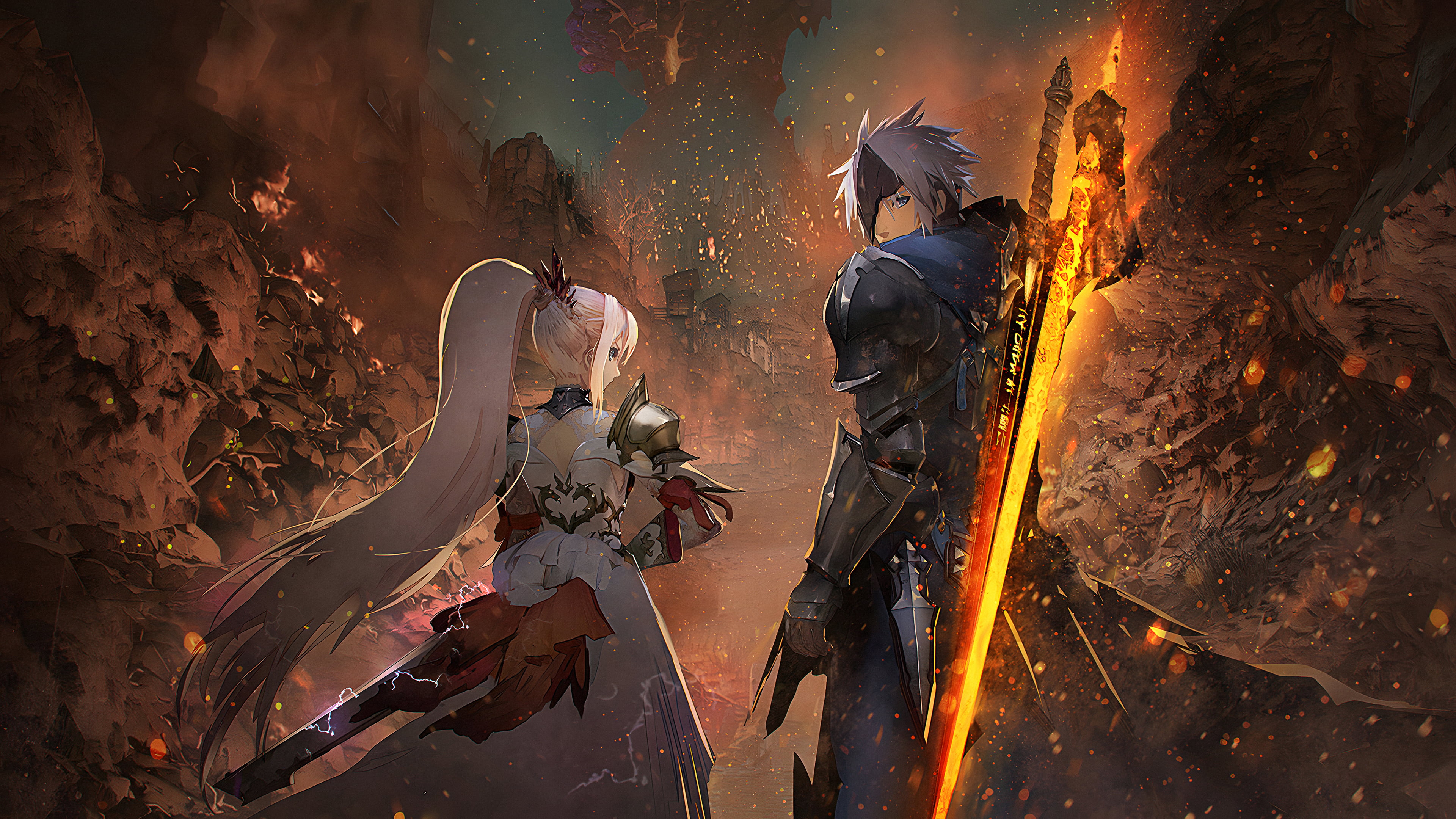 4K, women, Alphen (Tales of Arise), video game girls, men, 4K, BANDAI NAMCO Entertainment, video game art, video game boys, Shionne (Tales of Arise), Tales, HD Wallpaper