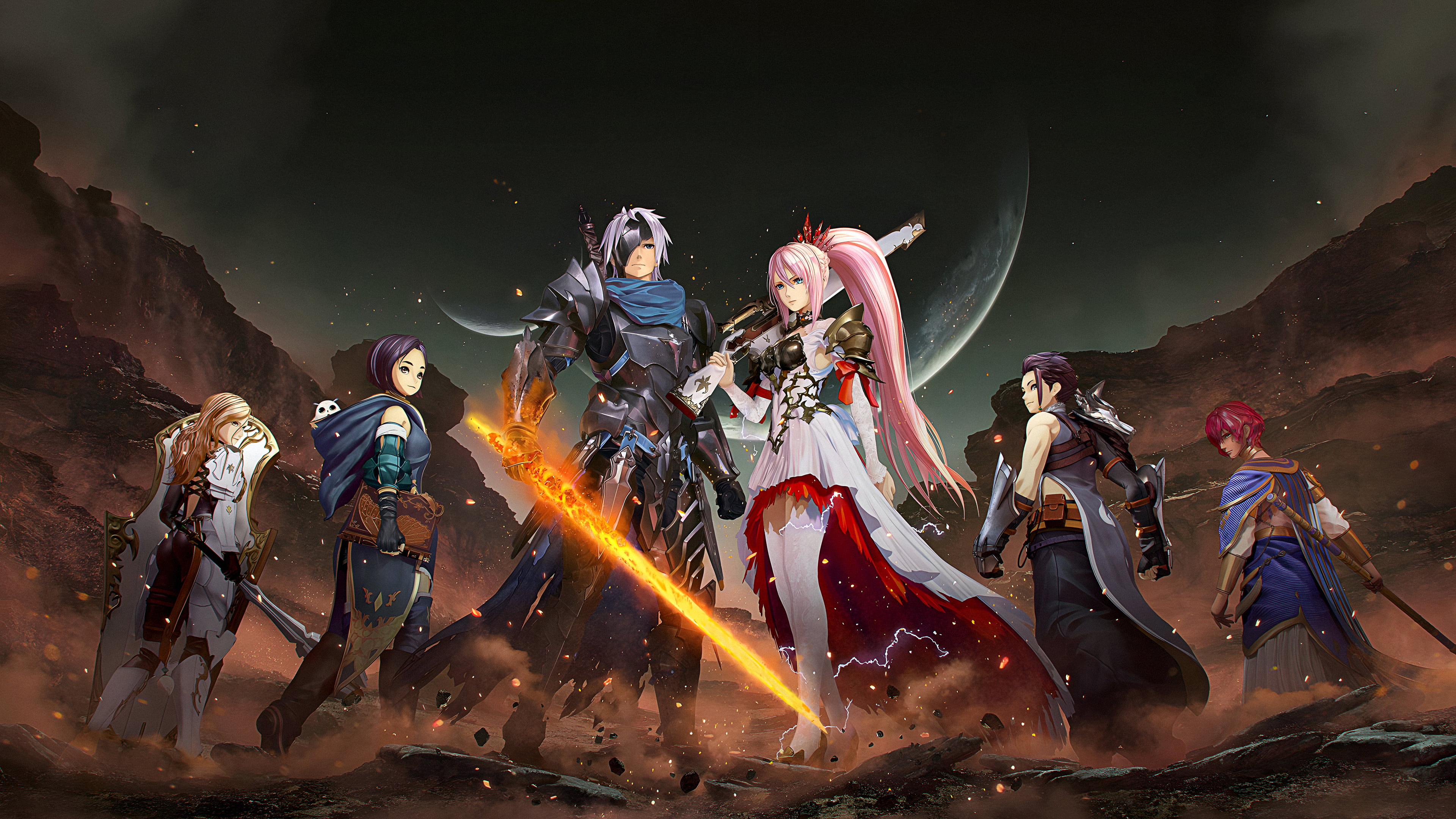 Tales of Arise, video game art, Law (Tales of Arise), Alphen (Tales of Arise), women, Shionne (Tales of Arise), 4K, video game girls, Kisara (Tales of Arise), HD Wallpaper