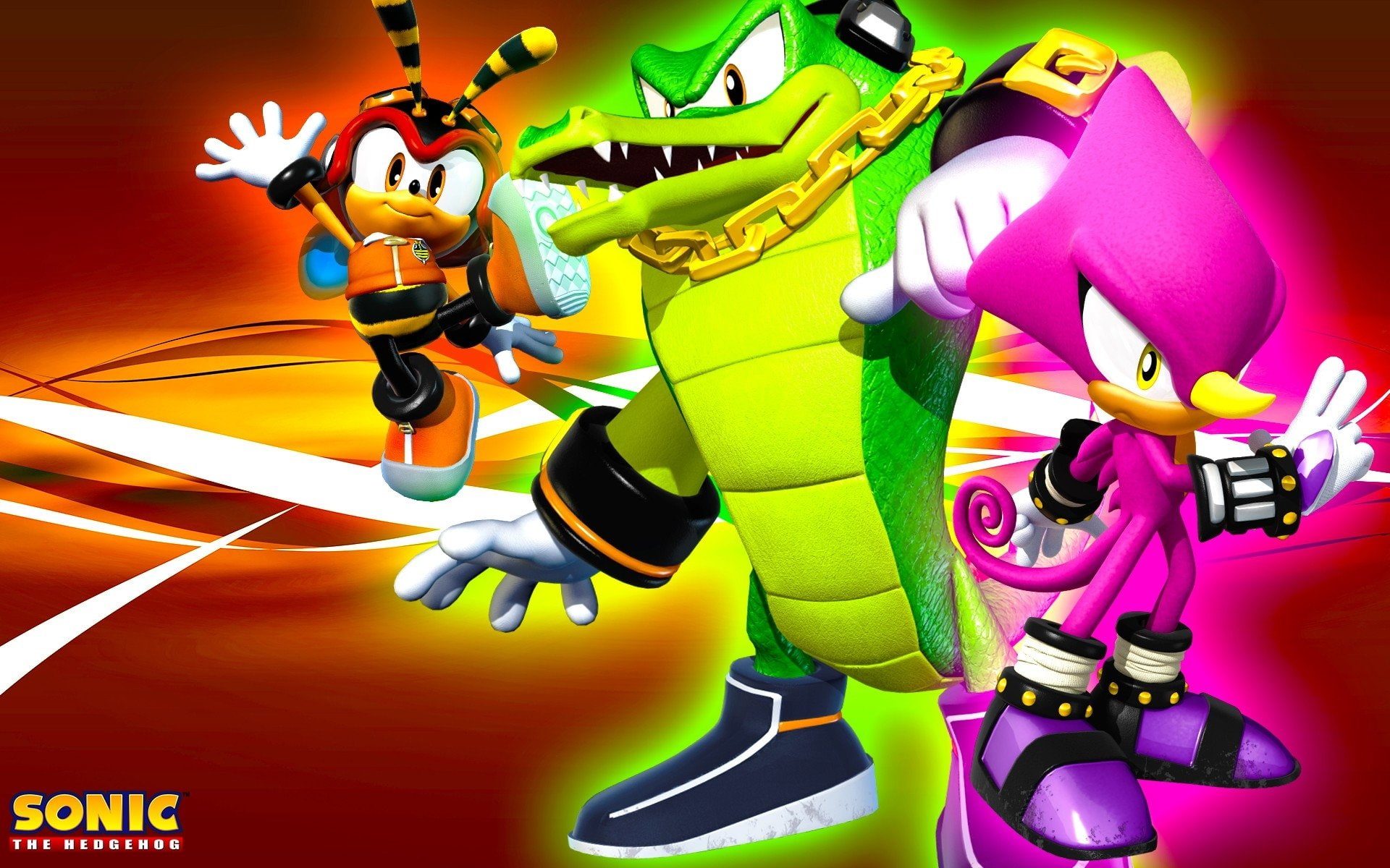 1080P, Sonic, Sonic the Hedgehog, Vector the Crocodile, Espio the Chameleon, Charmy Bee, HD Wallpaper
