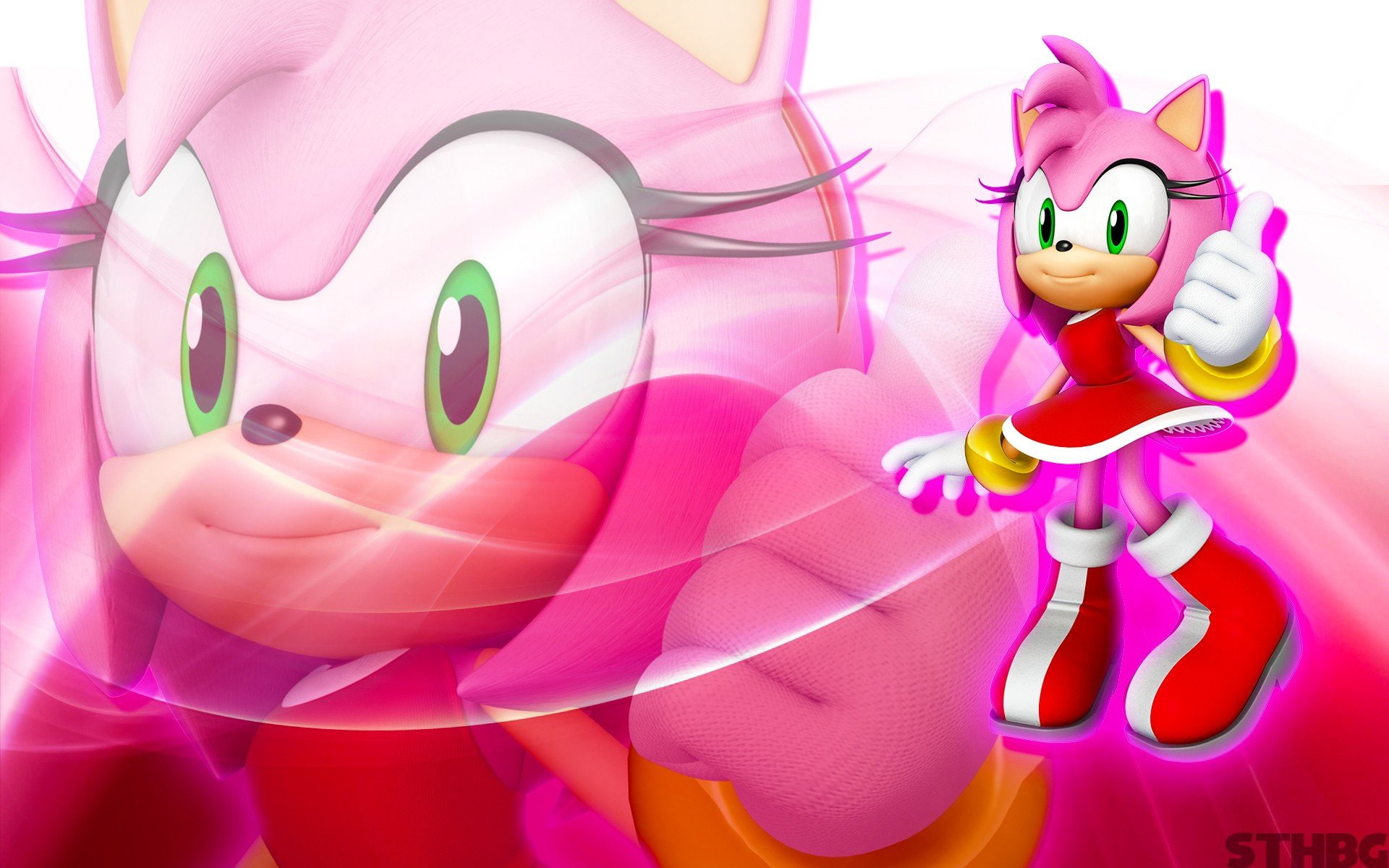 hedgehog, games, video, team, characters, sonic, game, rose, 1080P, amy, HD Wallpaper