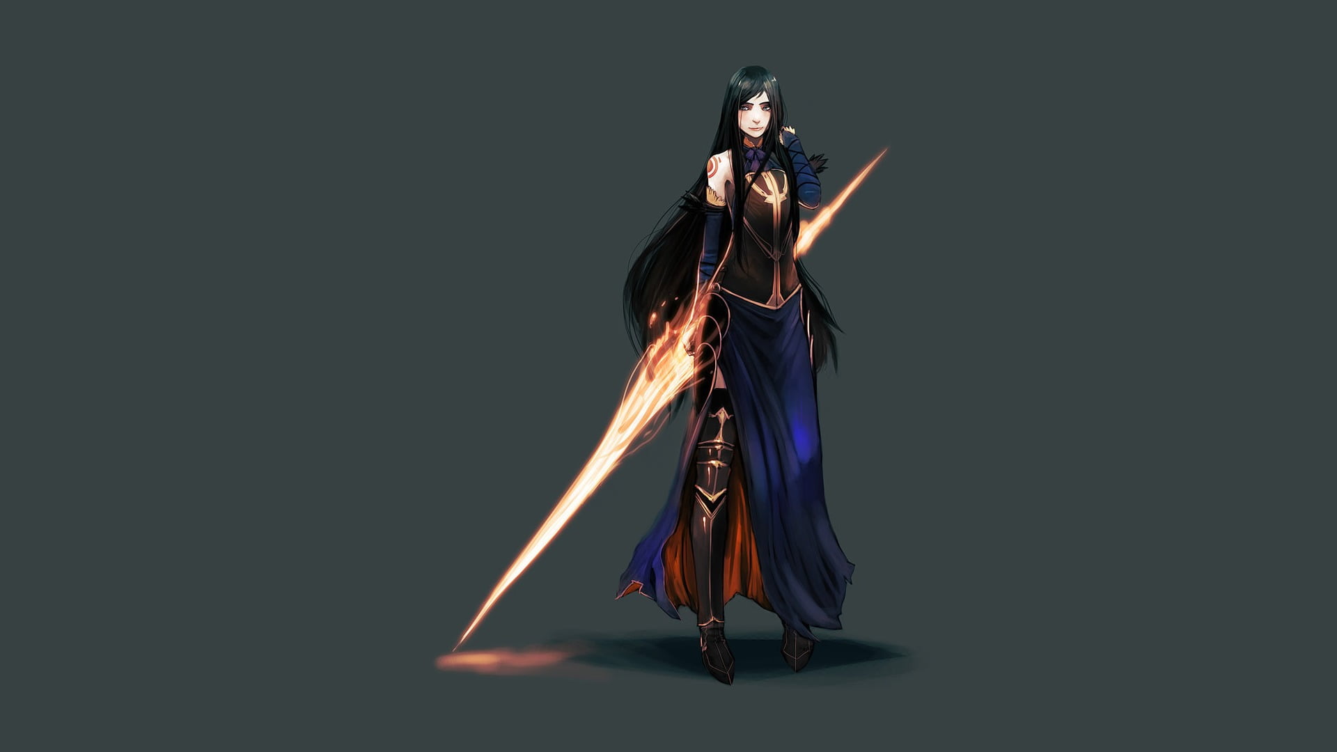 standing, full length, simple background, black, beauty, Castlevania: Order Of Ecclesia, one person, arts culture and entertainment, video game girls, beautiful woman, HD Wallpaper