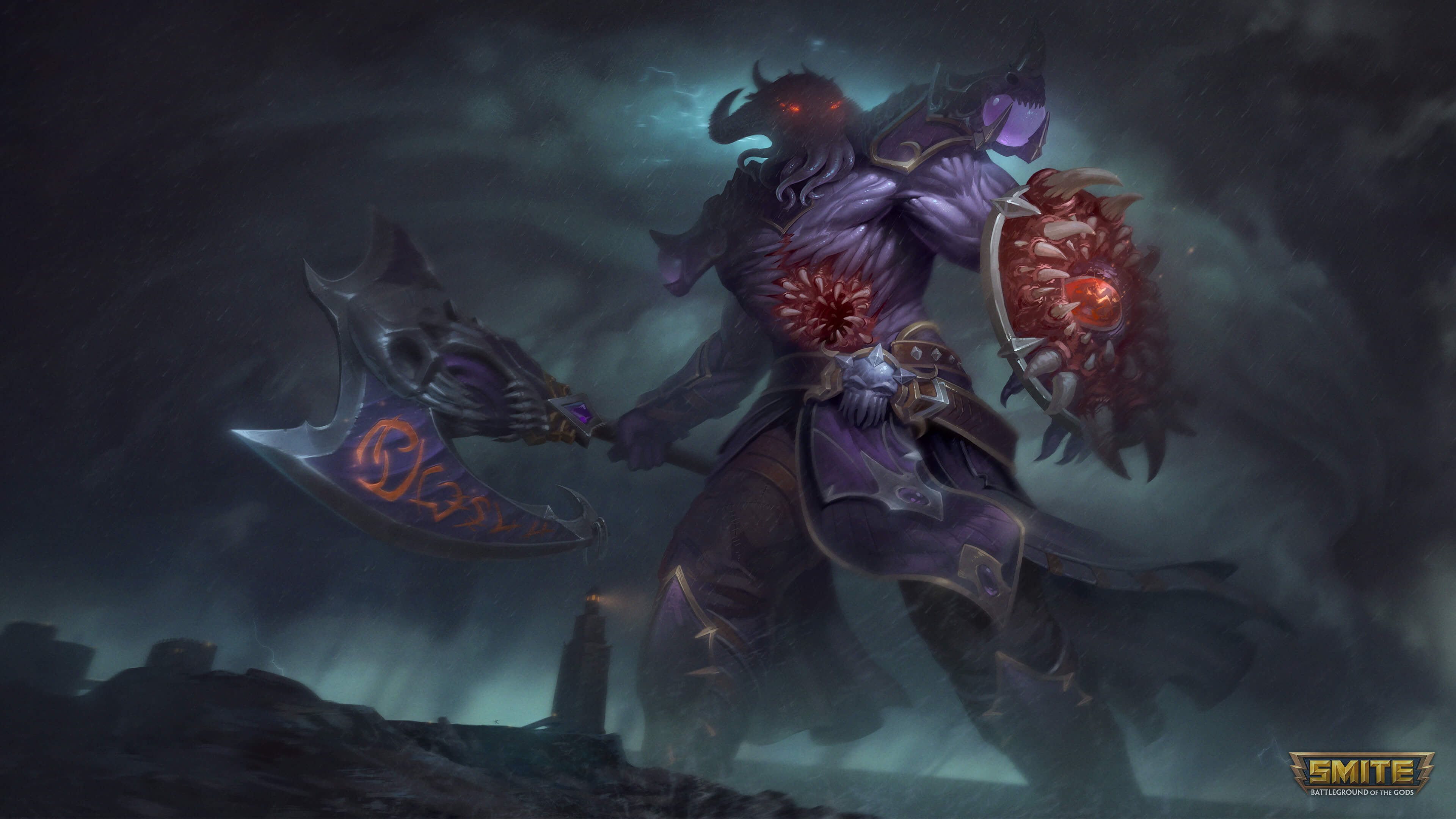 4K, Chaac (Smite), Smite, Axe, Creepy, Warrior, Video Game, HD Wallpaper