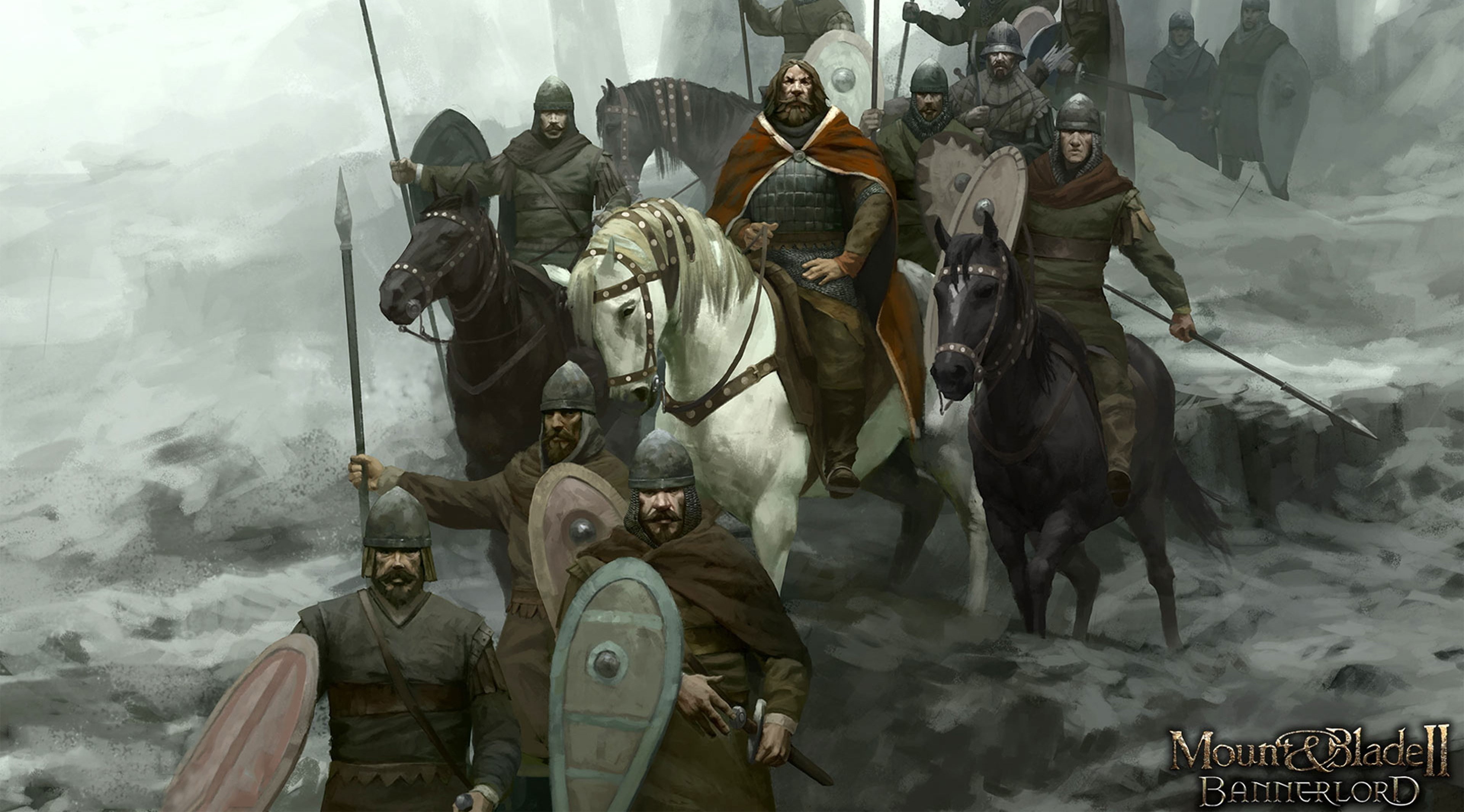 horse, spear, Mount and Blade II Bannerlord, blade, king, armor, Mount and Blade, weapon, man, open world, sword, warrior, pearls, army, 4K, Mount and Blade II, HD Wallpaper