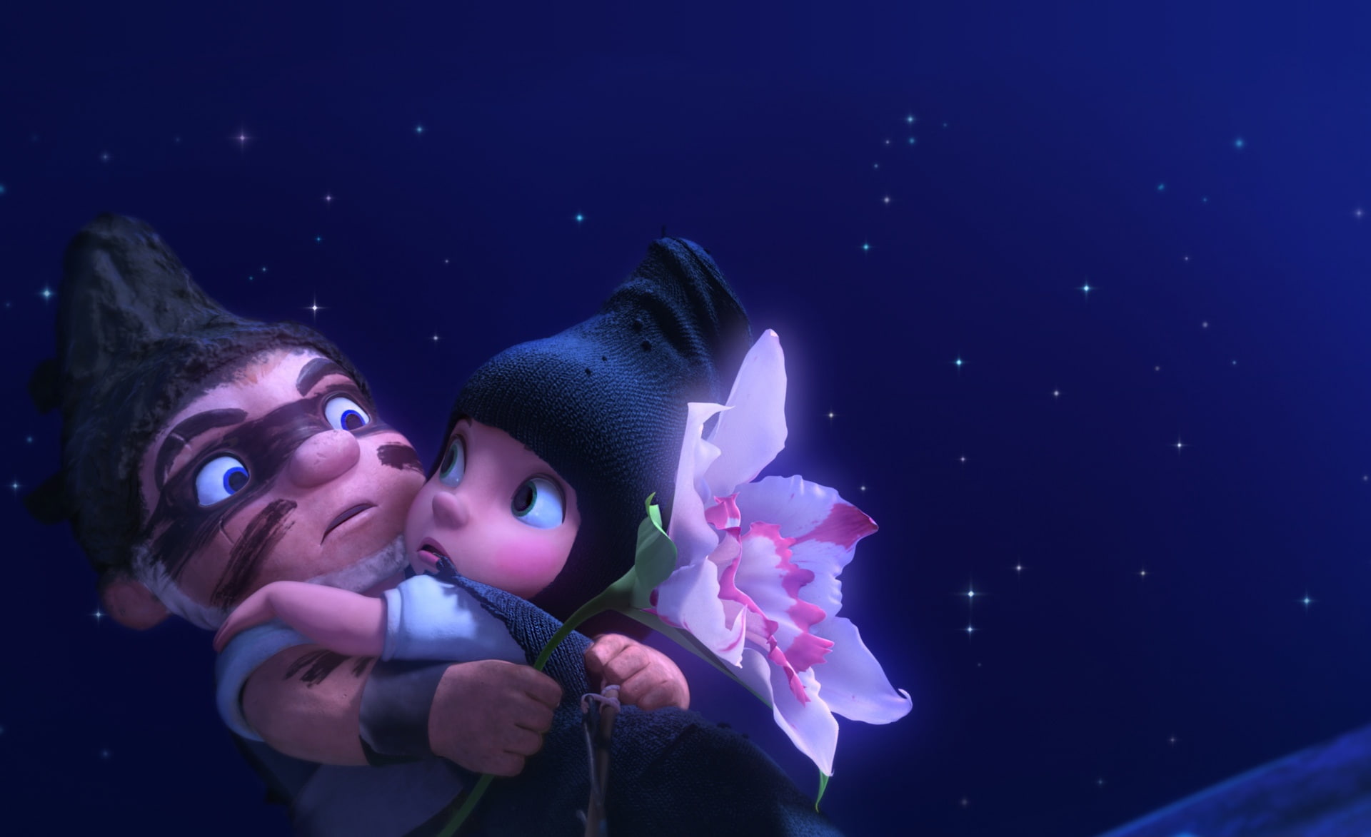 juliet, gnomeo, two people, portrait, gnomes, Cartoons, young adult, hugging, amp, headshot, two, young men, young women, 1080P, females, real people, HD Wallpaper