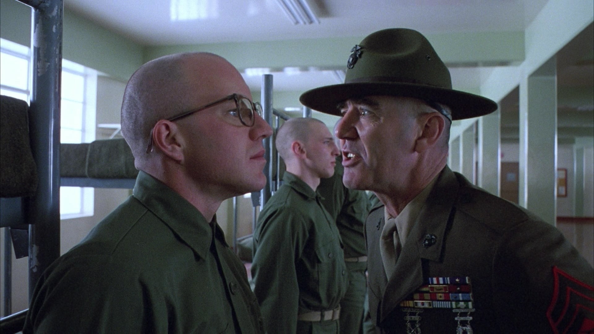people, uniform, full metal jacket, mature men, profile view, mature adult, portrait, 1080P, togetherness, eyeglasses, men, indoors, hat, males, glasses, HD Wallpaper