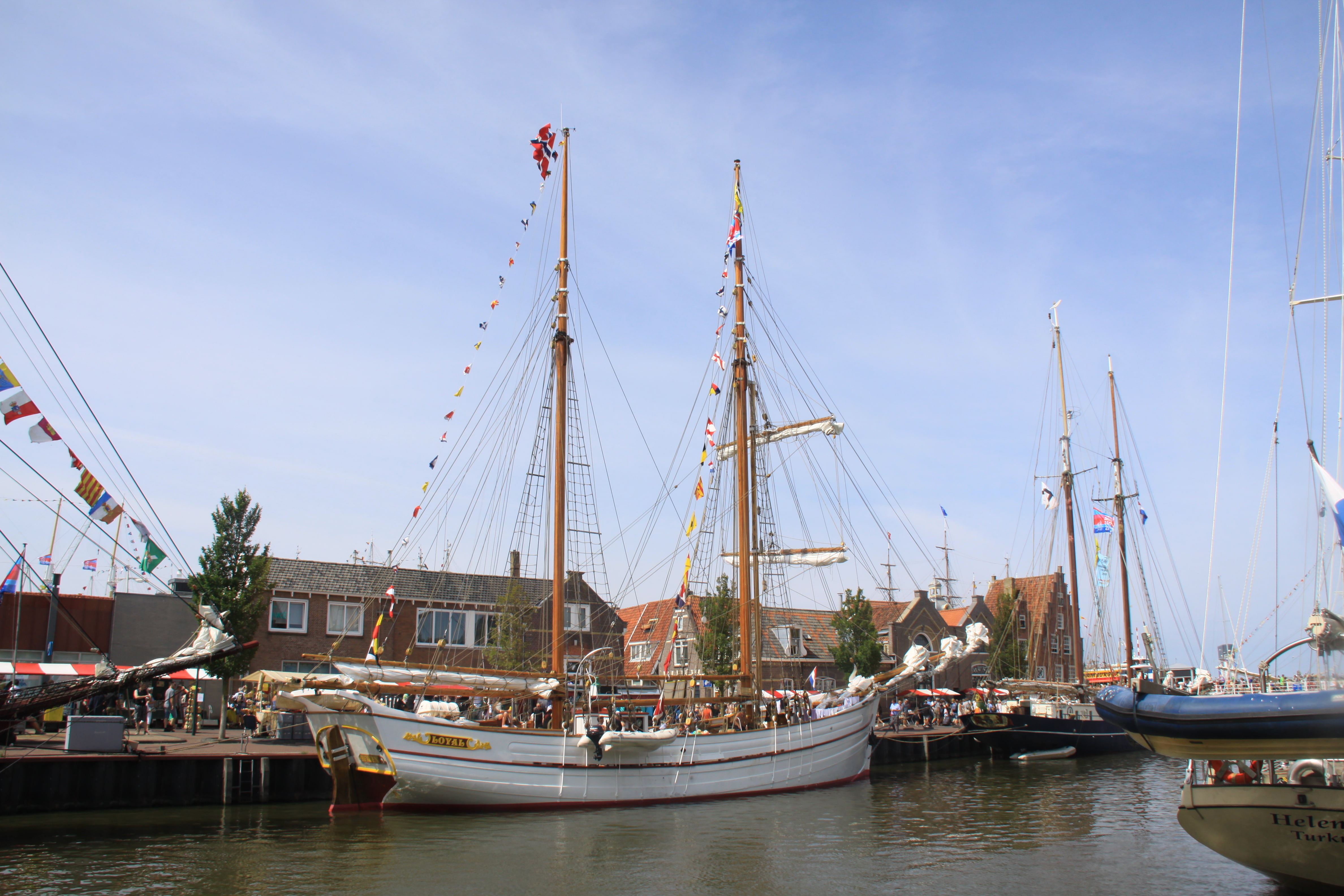 architecture, tallship, 4K, sky, sea, mode of transportation, nature, transportation, sailboat, harbor, mast, water, incidental people, pole, moored, built structure, HD Wallpaper