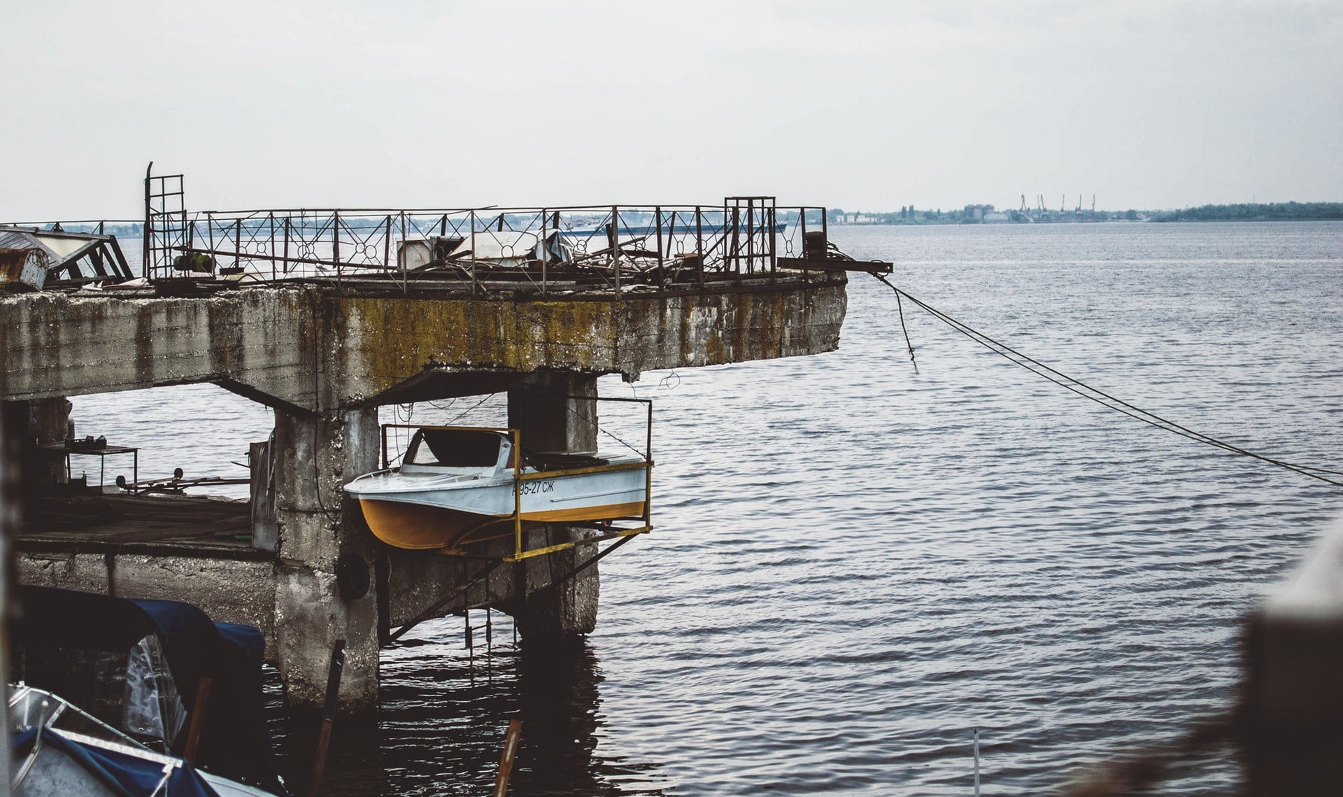 1080P, outdoors, bridge, no people, non-urban scene, pier, sea, nautical vessel, nature, trailer, boat, sky, fishing industry, tranquil scene, architecture, HD Wallpaper